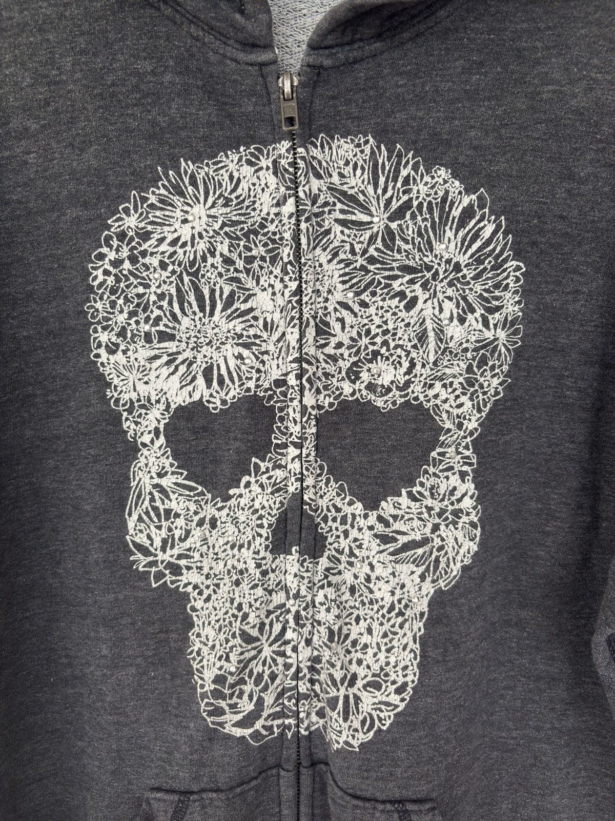 Pink PINK Skull Print Full Zip Hoodie Charcoal Grey Size US M / EU 48-50 / 2 - 11 Thumbnail