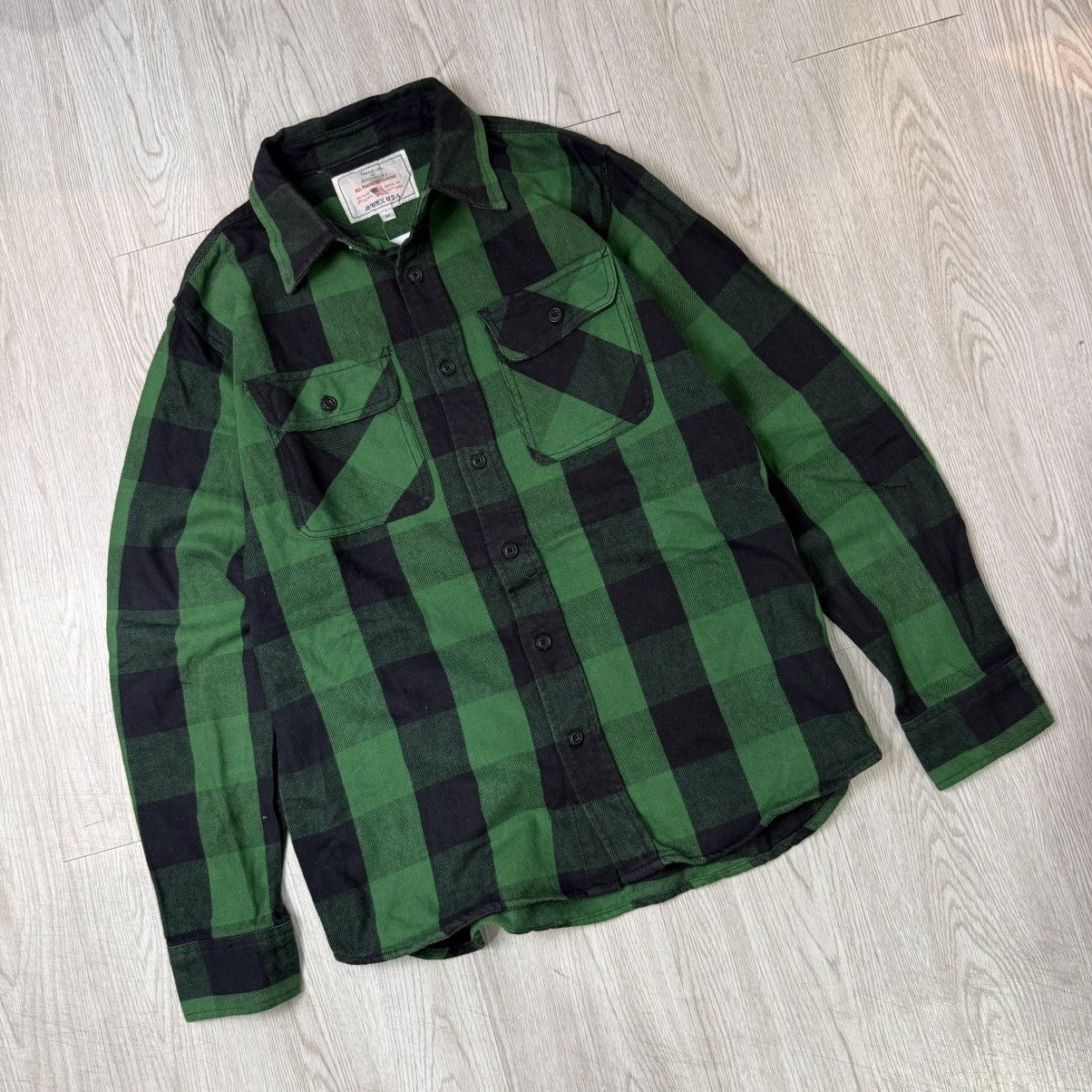 Avirex Avirex heavy flannel two pocket plaid green black button Size US M / EU 48-50 / 2 - 3 Thumbnail
