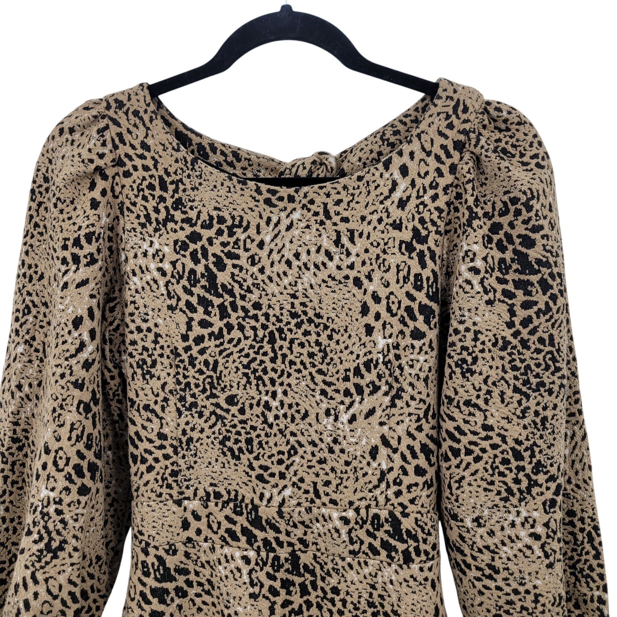 Anthropologie Anthropologie Leopard Cutout Back Mini Dress Sz 6 Puff Sleev Size M / US 6-8 / IT 42-44 - 6 Thumbnail