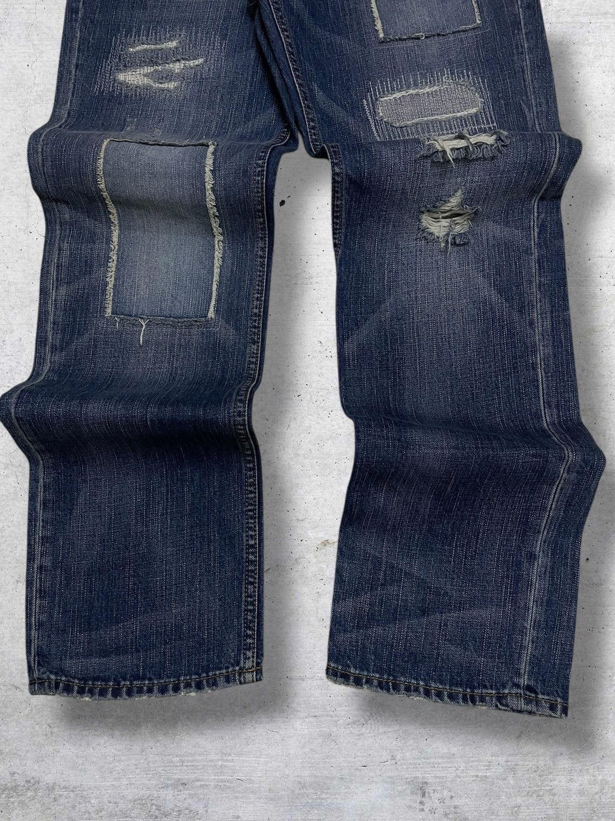 Japanese Brand VINTAGE AMERICAN EAGLE RARE DESIGN PATCHWORK RIPPED DENIM Size US 31 - 3 Thumbnail