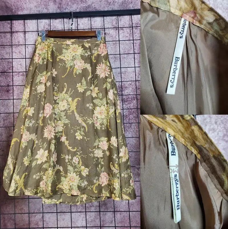 Burberry Burberry Floral A-Line Midi Skirt. Size 23" - 2 Thumbnail
