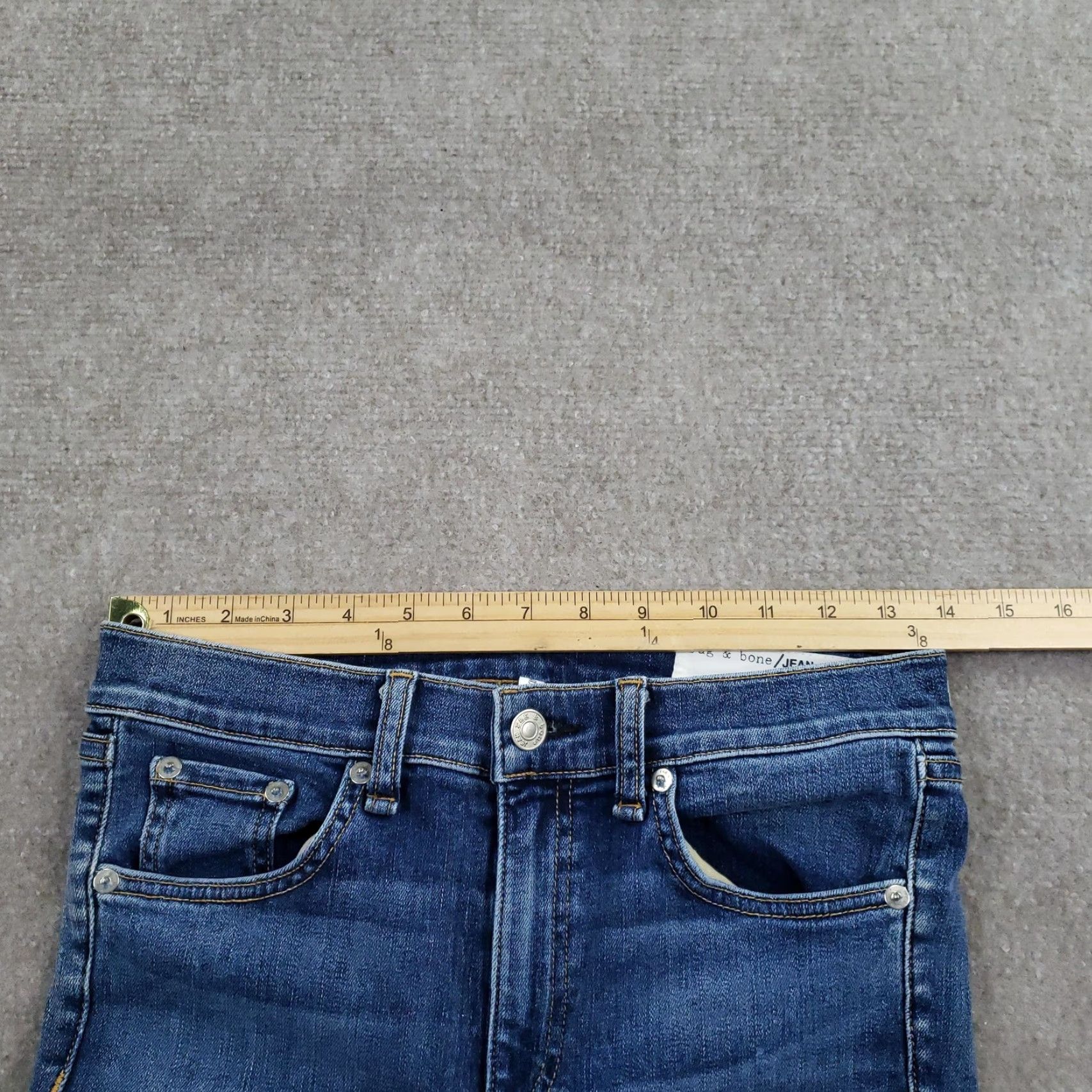 Rag & Bone Rag & Bone Jeans 27 In Blue 10 Inch Ankle Skinny Womens Regular Size 27 Denim Cotton Polyurethane Stretch Distressed Pockets Zip Fly Release Hem Size 27" / US 4 / IT 40 - 6 Thumbnail