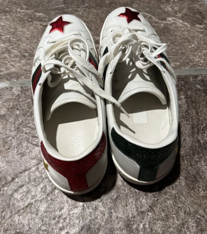 Gucci Gucci Ace Sneakers White 9.5 Stars Low Tops 452502 Size US 9.5 / EU 42-43 - 6 Thumbnail