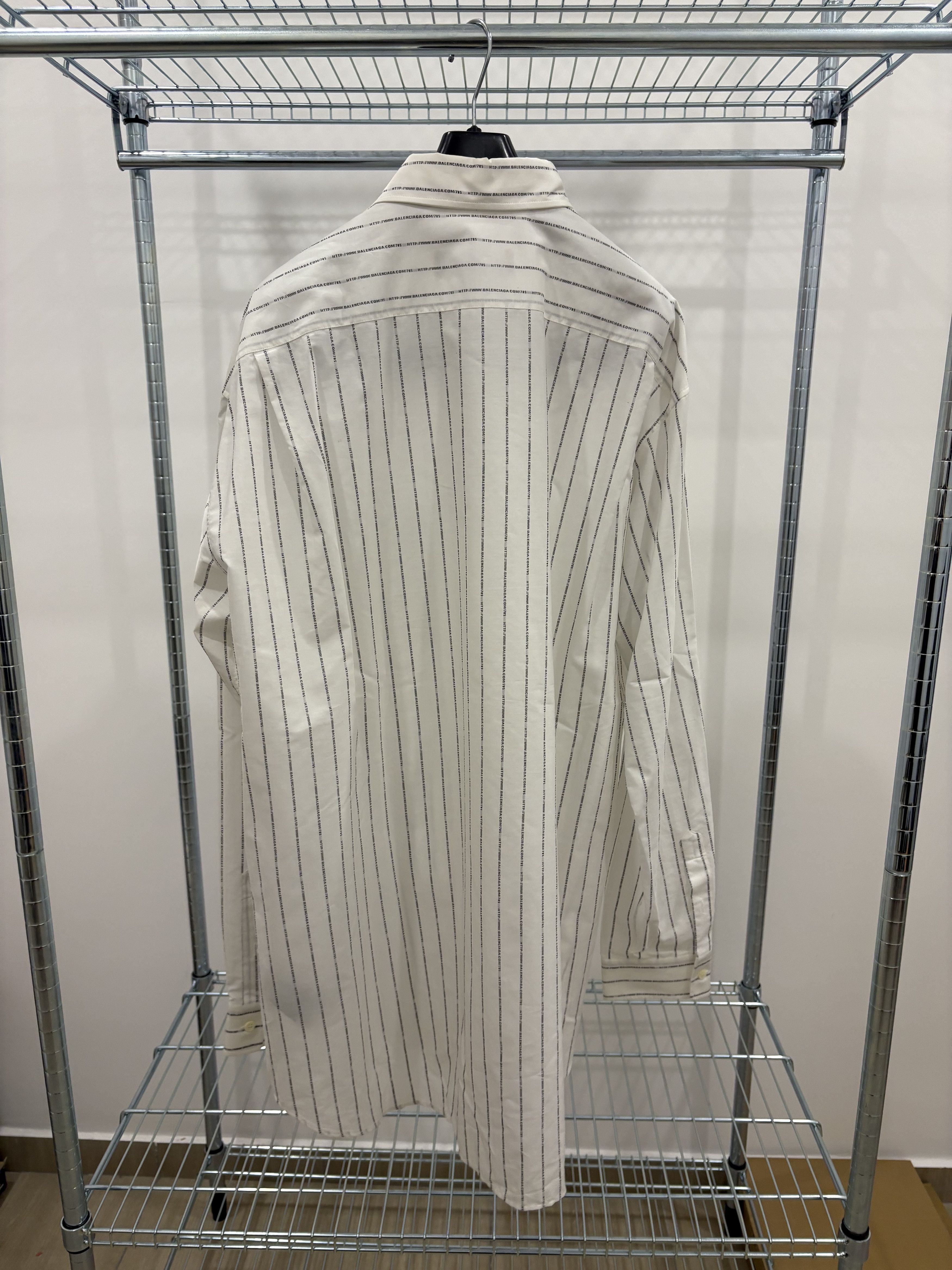 Balenciaga Balenciaga All-Over WWW/URL Stripe Button-Down Shirt Size US XL / EU 56 / 4 - 8 Thumbnail