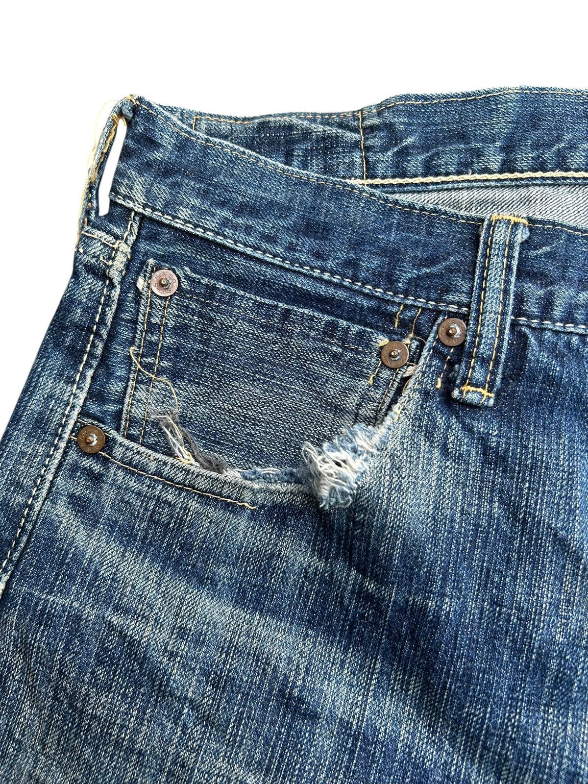 Kapital Vintage Japanese Brand Stormy Blue Selvedge Distressed Denim Size US 30 / EU 46 - 11 Thumbnail