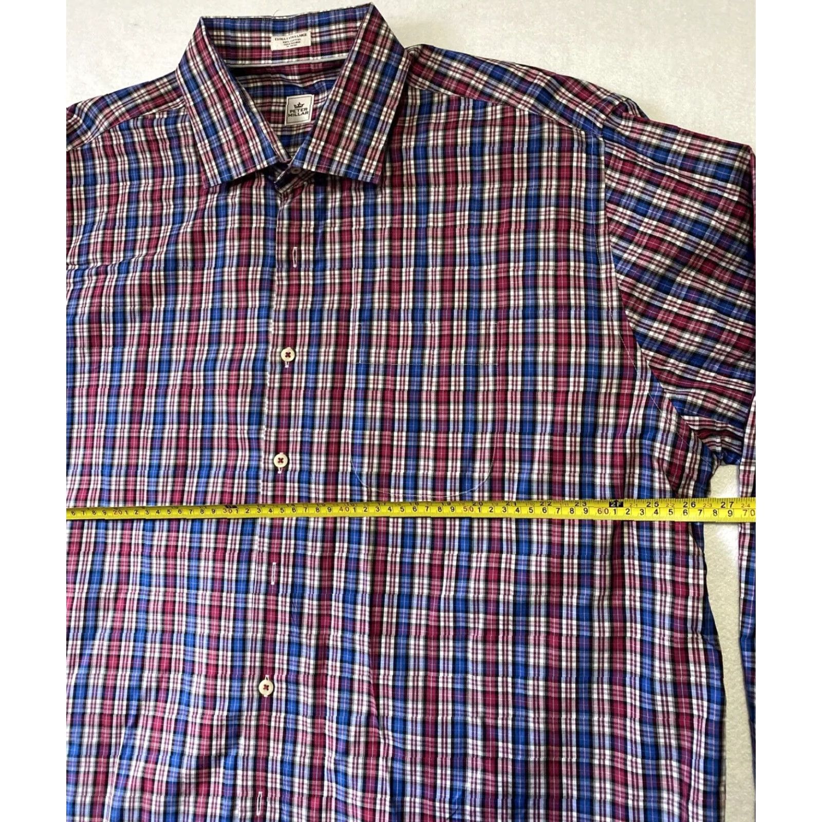 Peter Millar Peter Millar Button Down Dress Shirt Men’s XL Red Plaid Long Sleeve Button-Down Collar/XL/Multicolor Size 46R - 5 Thumbnail