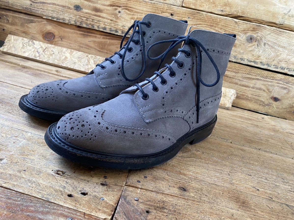 Tricker's Trickers Stow Country dress suede wingtip brouges sz 7.5 Size US 8.5 / EU 41-42 - 11 Thumbnail