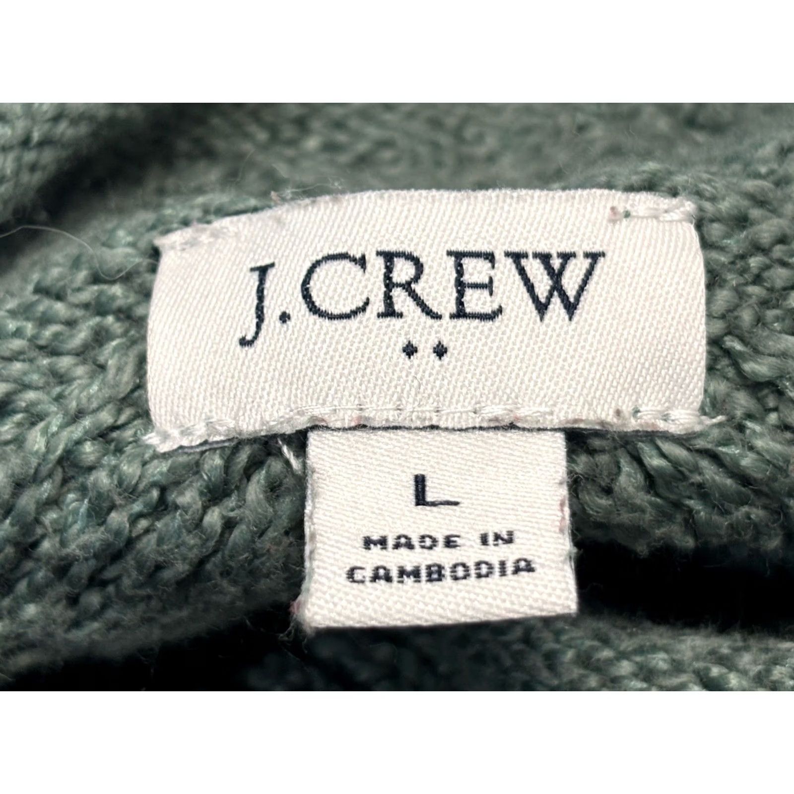 J.Crew J.CREW Cableknit Roll Neck Sweater Women’s L Green Fisherman Coastal Grandma Pullover Knit Shirt Mens Women Girls Boys Size L / US 10 / IT 46 - 6 Thumbnail