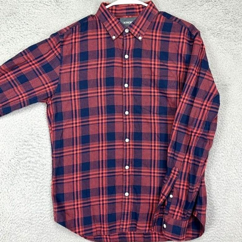 Bonobos Bonobos Button Down Shirt Men Slim Fit Long Sleeve Red Plaid Tartan 100% Cotton Button-Up Adult Medium Size US M / EU 48-50 / 2 - 2 Thumbnail