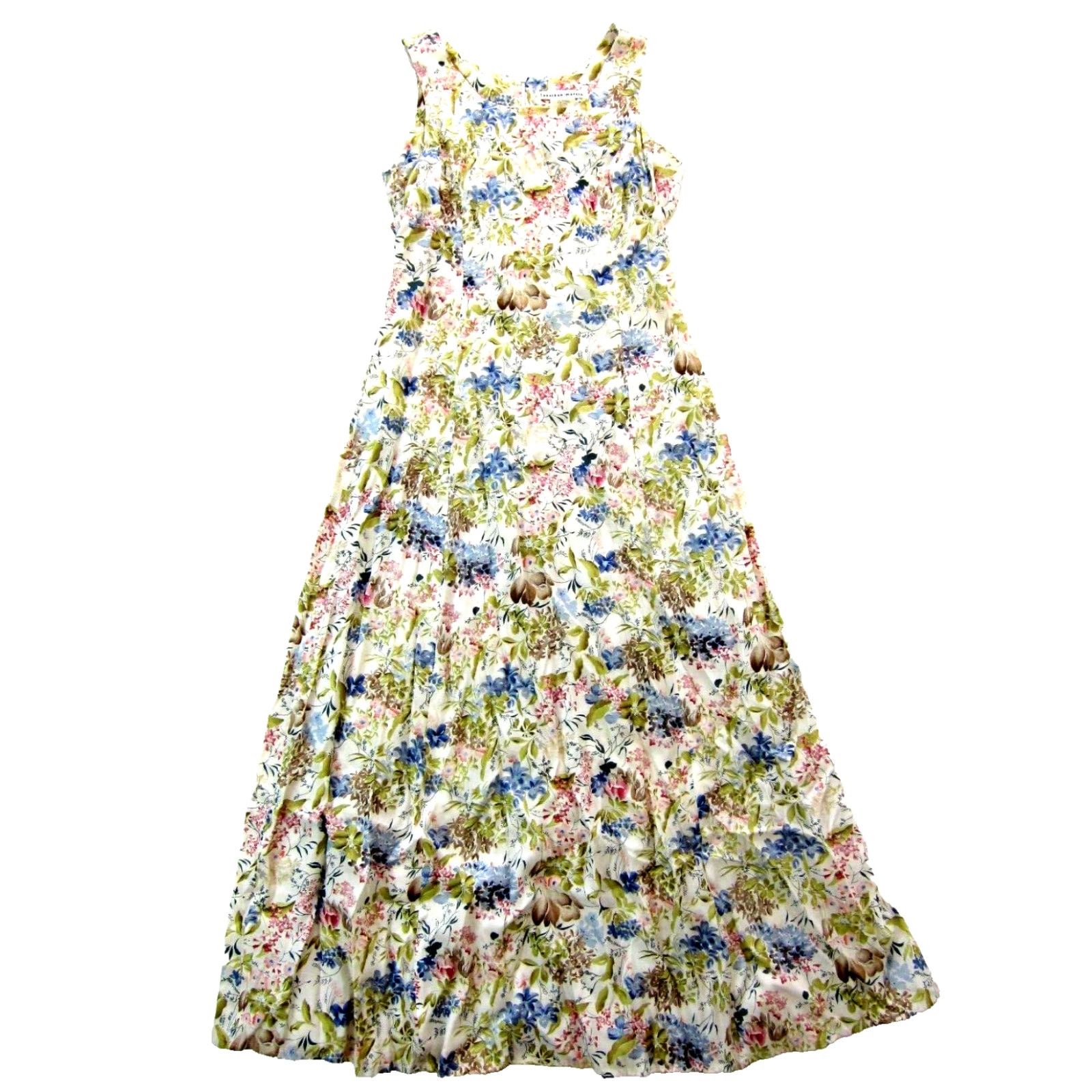 Vintage VINTAGE Jonathan Martin Rayon Floral Long Tank Sun Dress Medium Pink Floral Long Sundress Womens Size M / US 6-8 / IT 42-44 - 2 Thumbnail