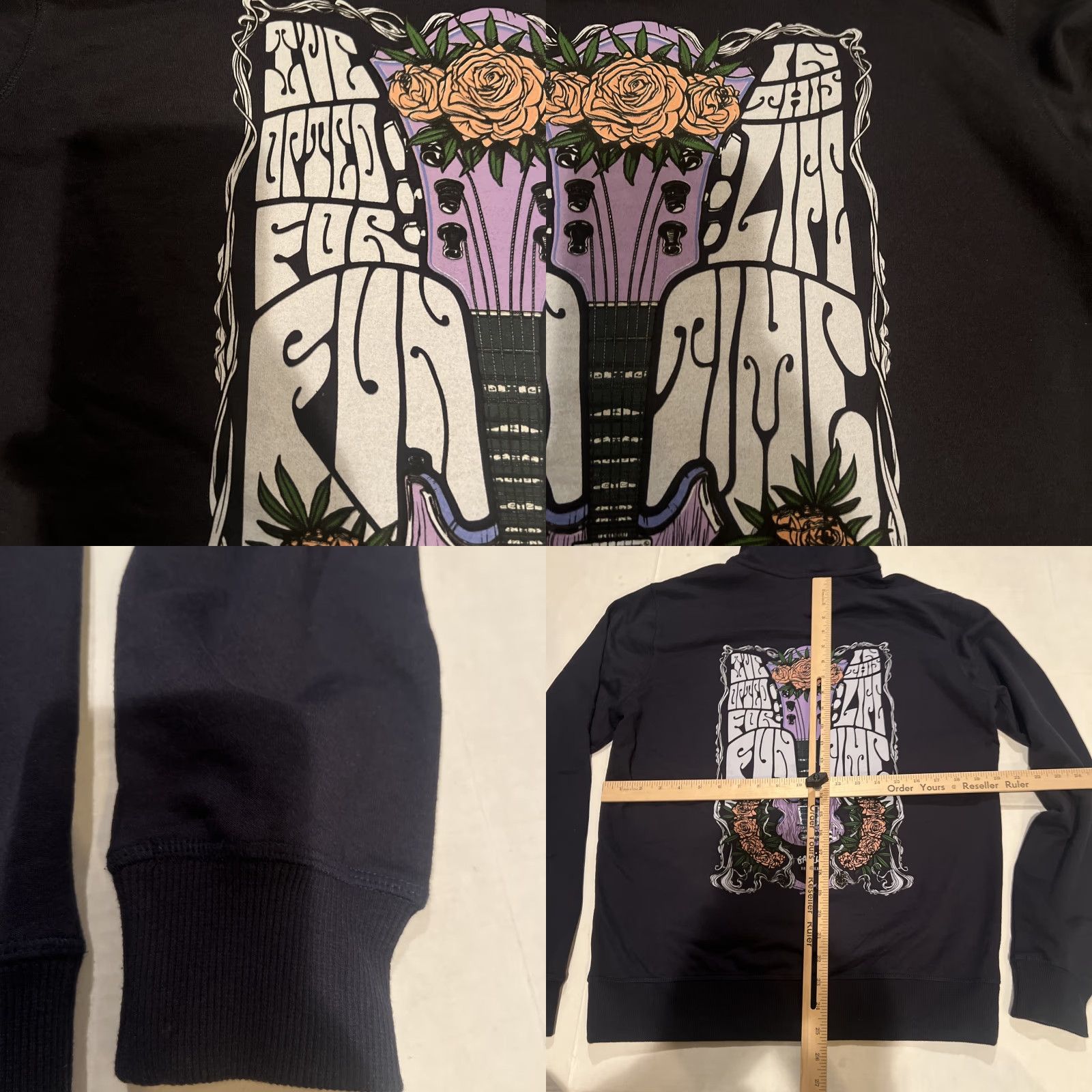 Vintage VINTAGE Jerry Garcia Hand Picked Guitar Flower Weed Zip Up Sweatshirt Hoodie Small New Size US S / EU 44-46 / 1 - 9 Thumbnail