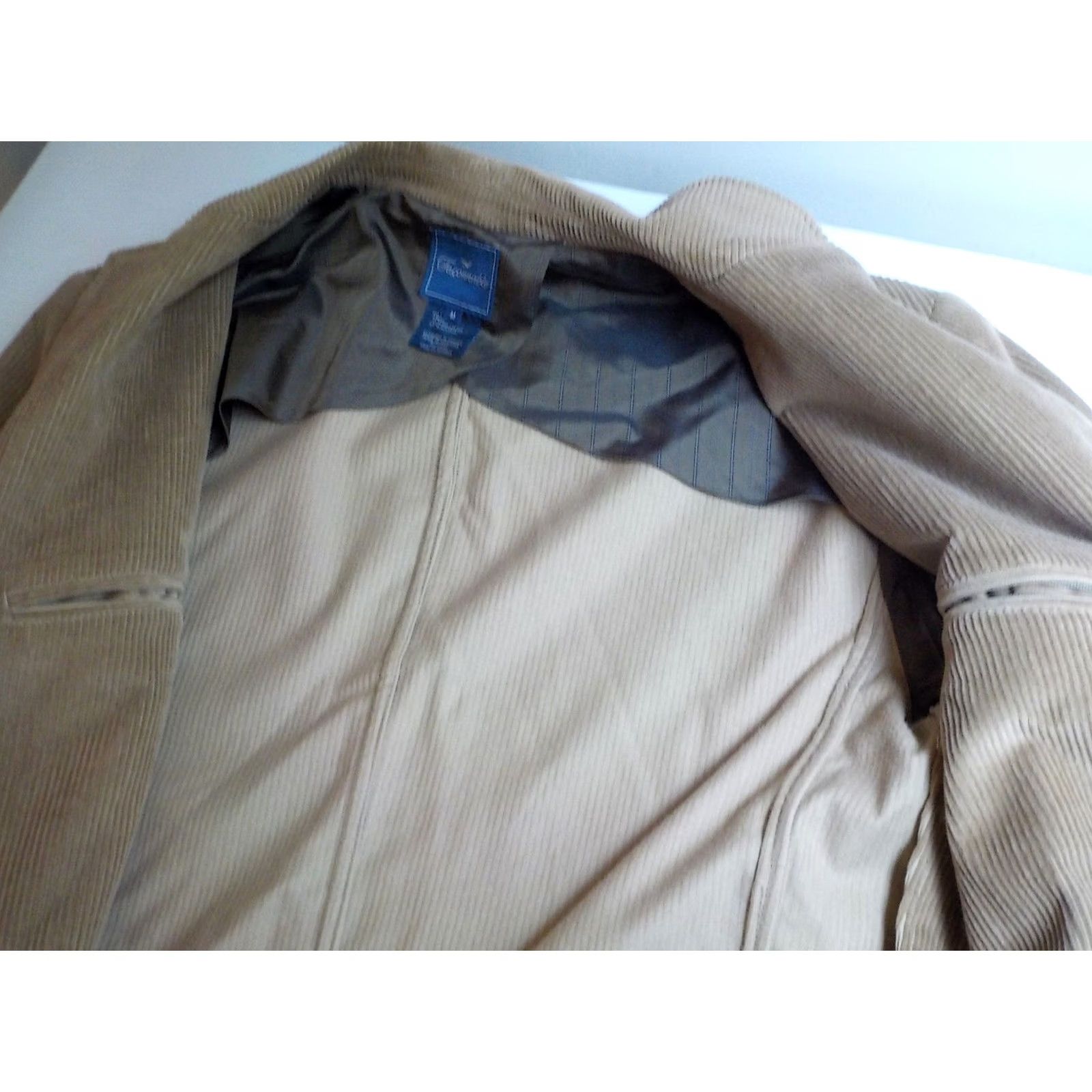 Faconnable FACONNABLE Blazer Medium Wale Corduroy 3 Button Tan Sz M Mens Corduroy Blazer 100% Cotton Size 40R - 6 Thumbnail