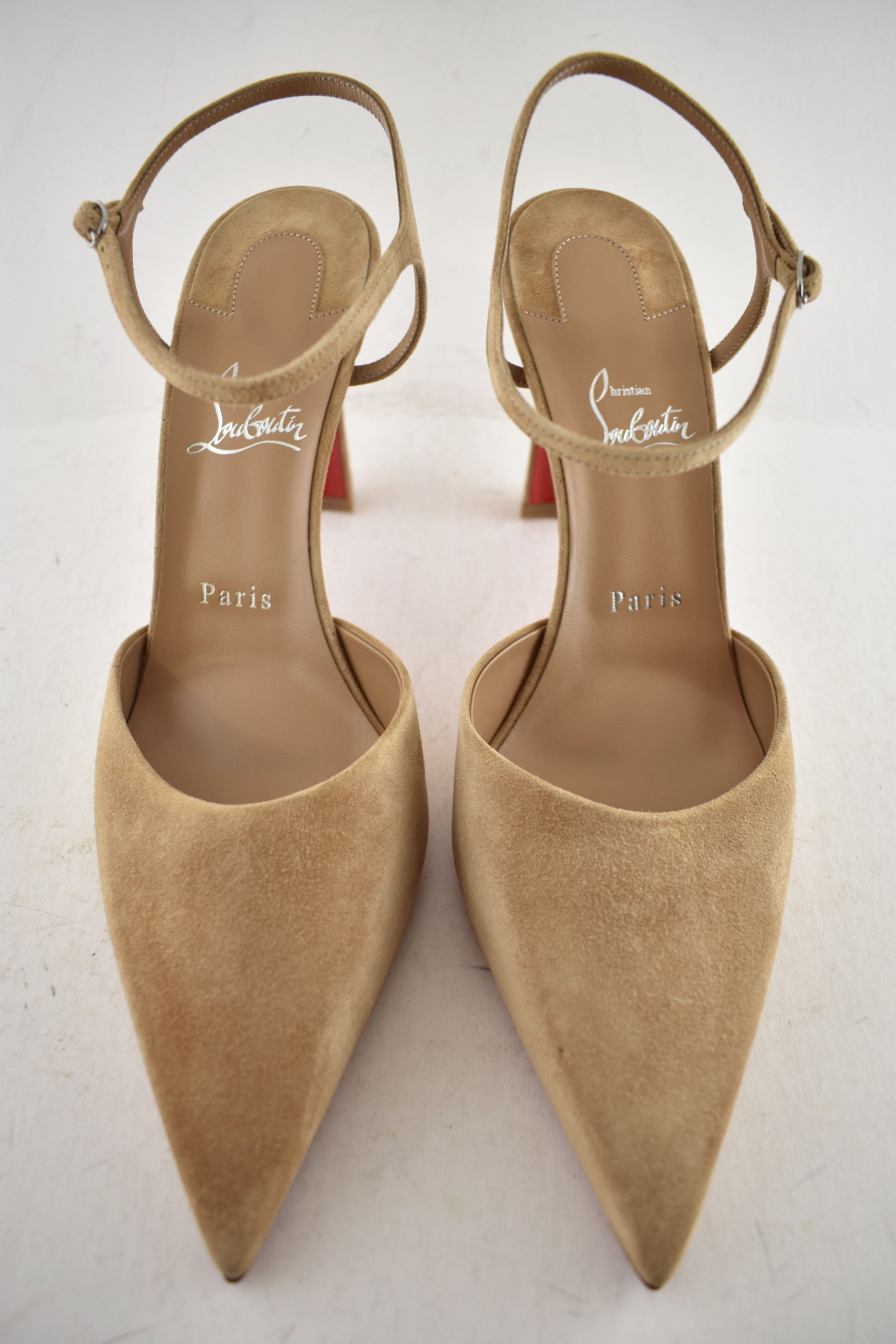 Christian Louboutin Condora Riviera 85 Lionne Beige Brown Strap Heel Pump 40 Size US 10 / IT 40 - 8 Thumbnail