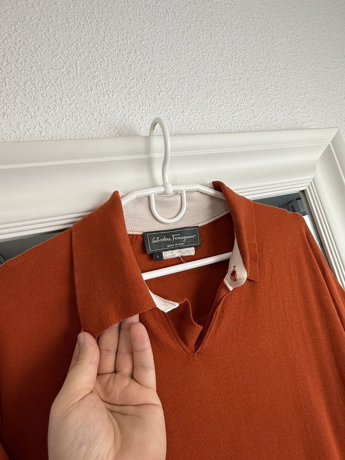Salvatore Ferragamo Salvatore Ferragamo Sweater Pullover LongSleeve Polo Size: L Size US L / EU 52-54 / 3 - 4 Thumbnail