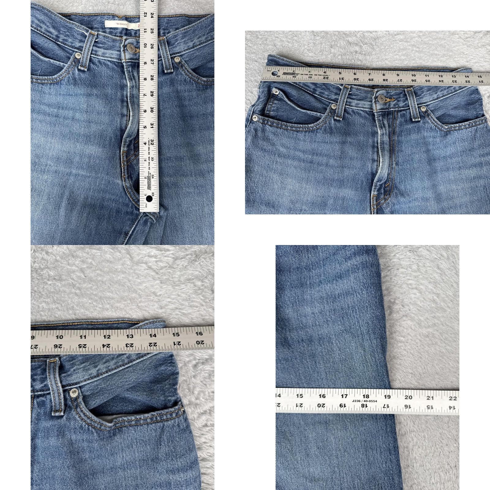 Levi's VINTAGE Levis 94 Baggy Straight Jeans Womens 28 Blue High Rise Denim Wide Leg 28x31 Size 28" / US 6 / IT 42 - 9 Thumbnail