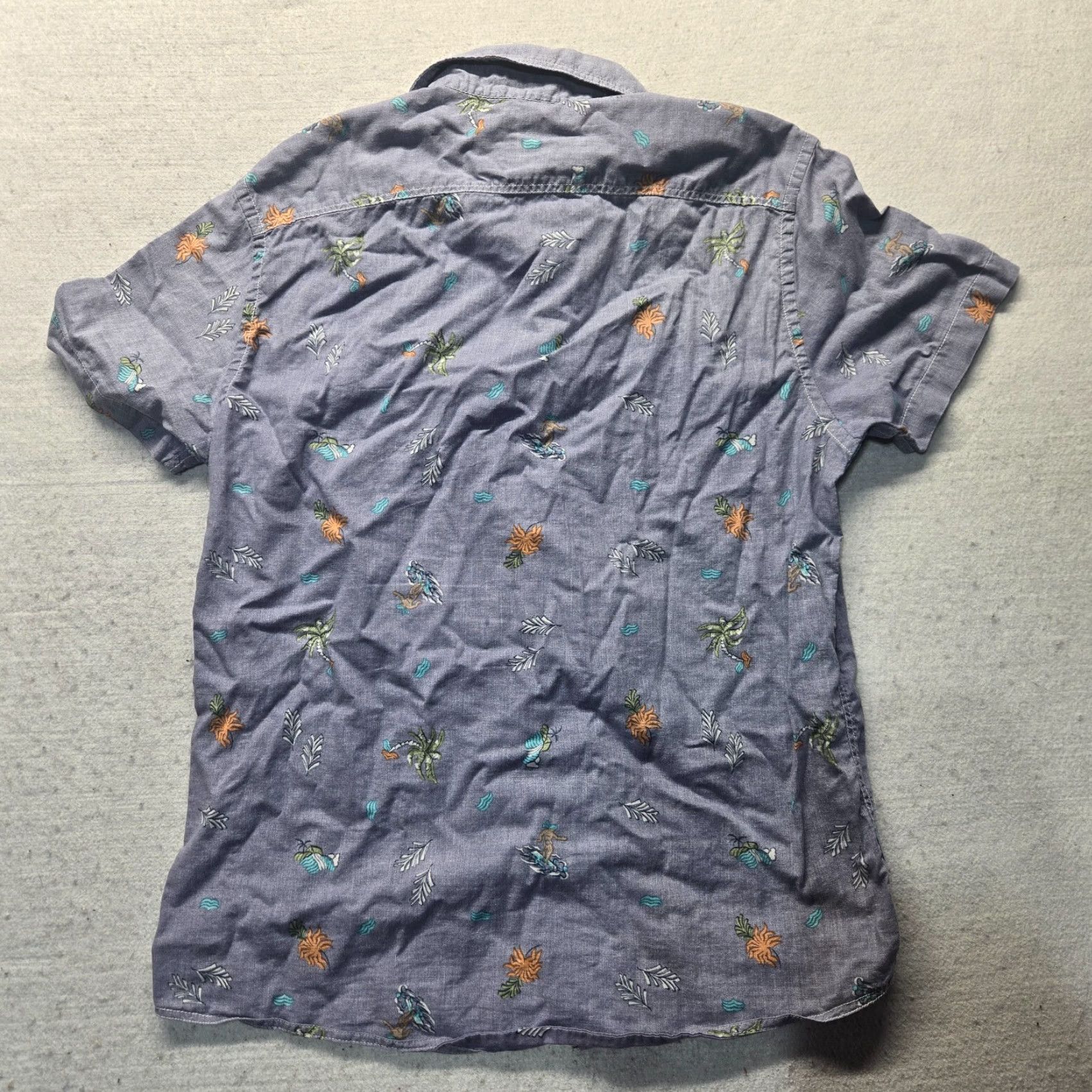 Mossimo Mossimo Button-Up Shirt Blue Hawaiian Casual Men’s Size M Medium Short Sleeve Cotton Button-Front 90s Theme, Hawaiian Shirt Mens Size US M / EU 48-50 / 2 - 5 Thumbnail