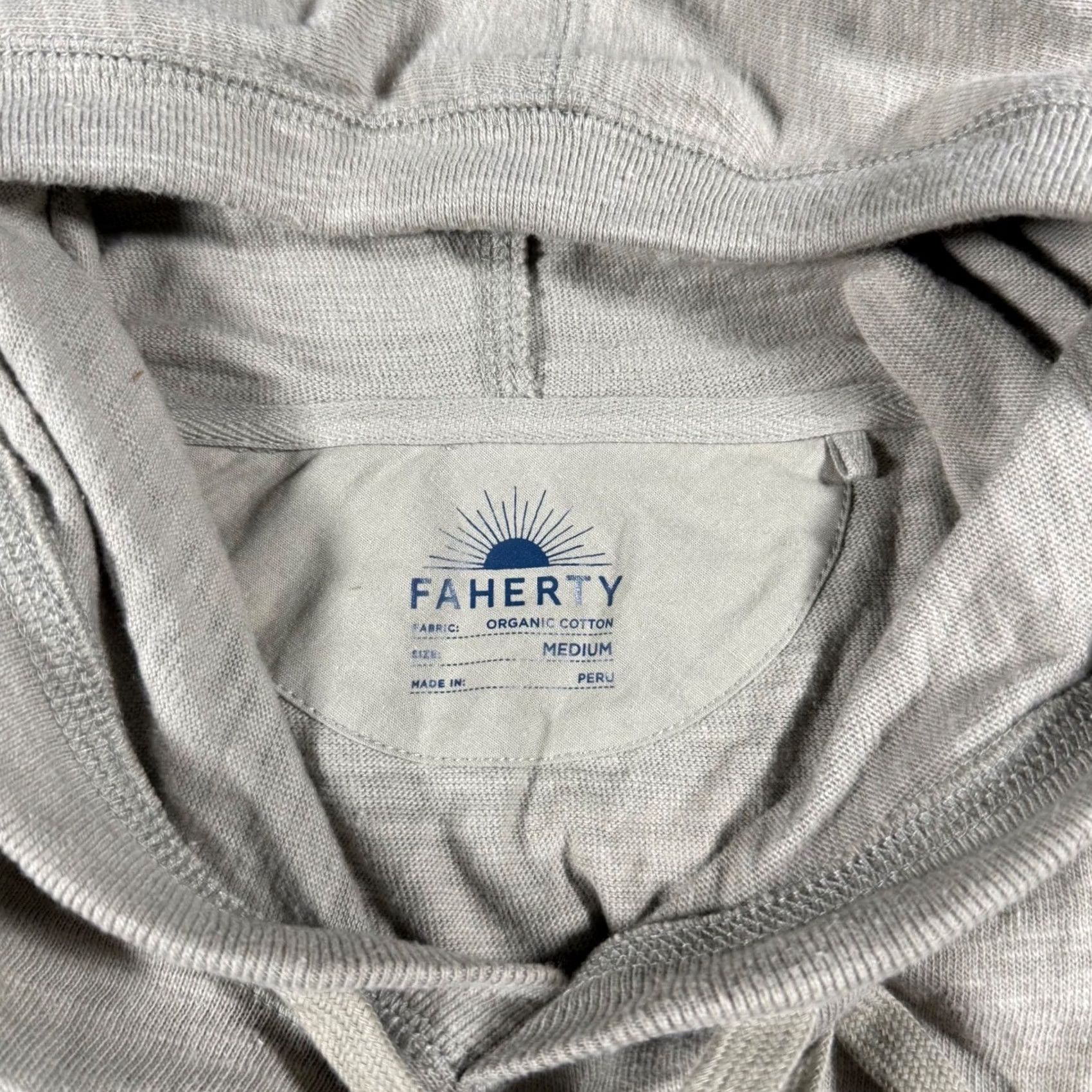 Faherty Faherty Hoodie Mens Medium Tan Organic Cotton Knit Pullover Size US M / EU 48-50 / 2 - 4 Thumbnail