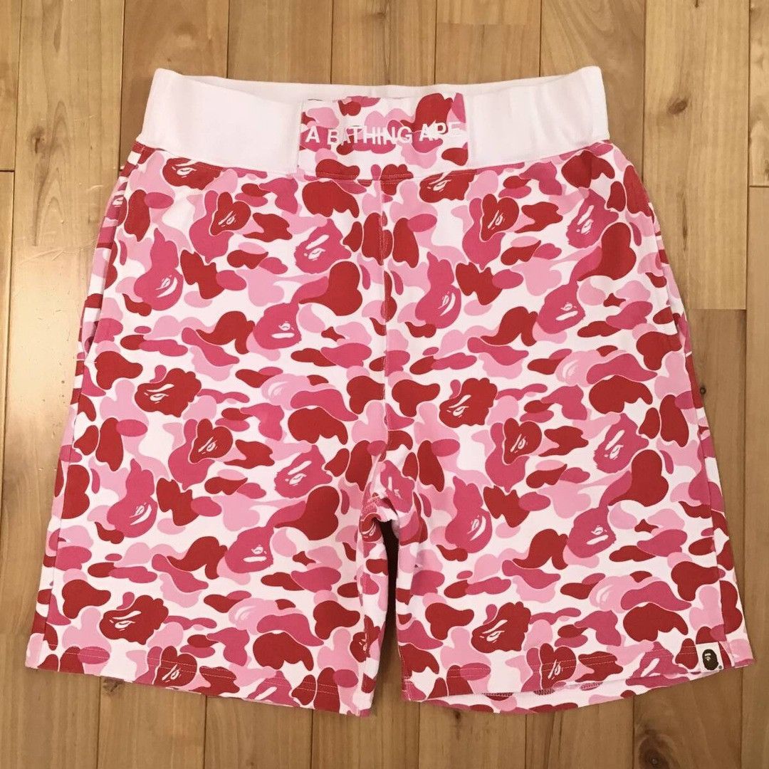 BAPE Sweat shorts ABC camo pink a bathing ape ☆size L