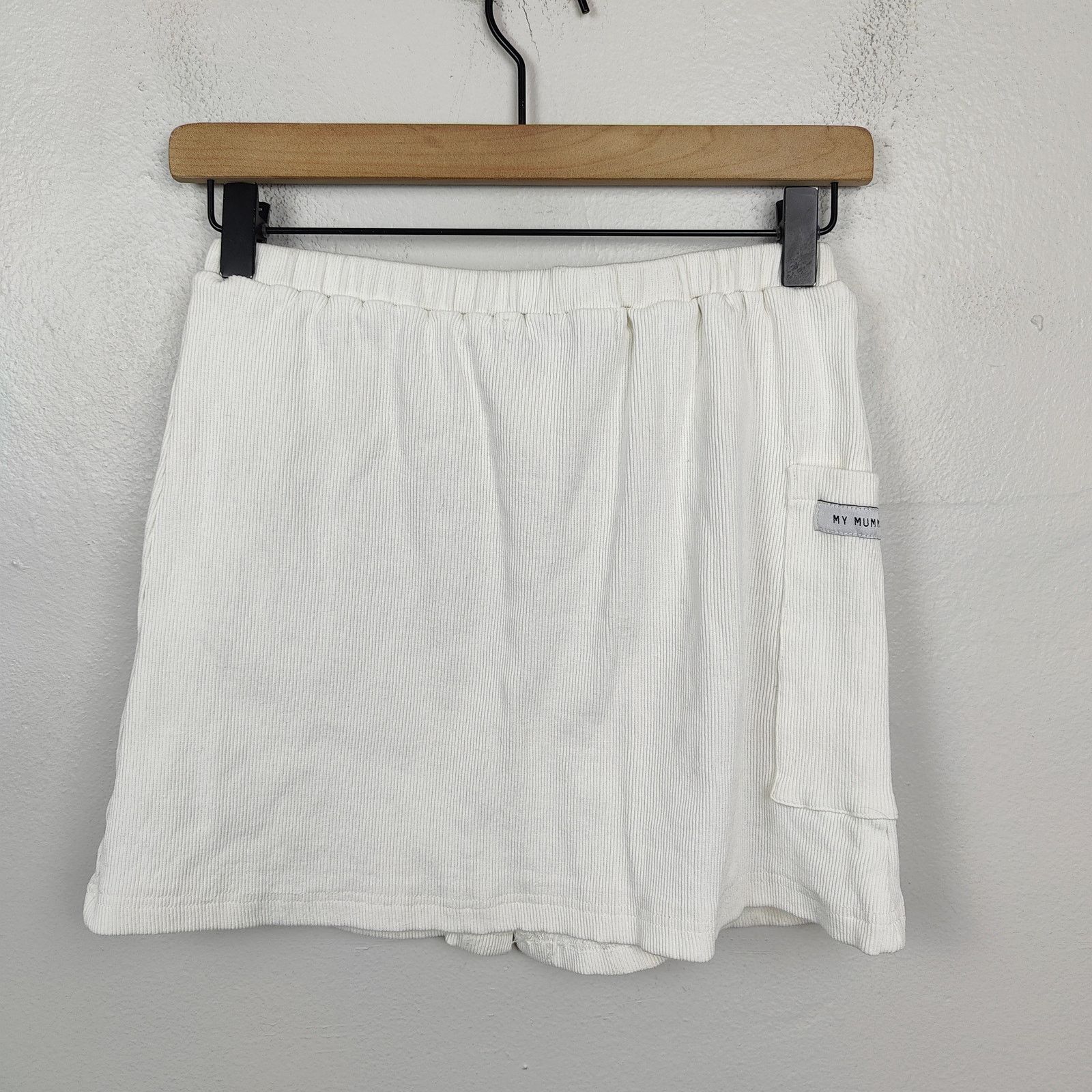 Other My Mum Made It Mini Skirt Womens Medium White Button Size 29" - 3 Thumbnail
