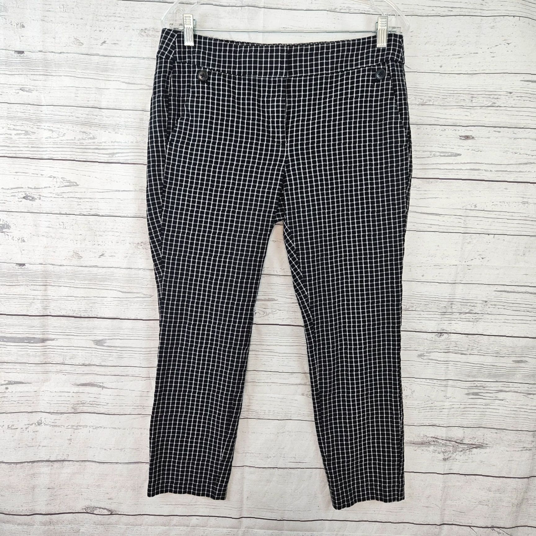 Loft Ann Taylor LOFT Womens Marisa Cropped Pants Sz 8 Black Mid Rise Size 30" / US 8 / IT 44 - 2 Thumbnail