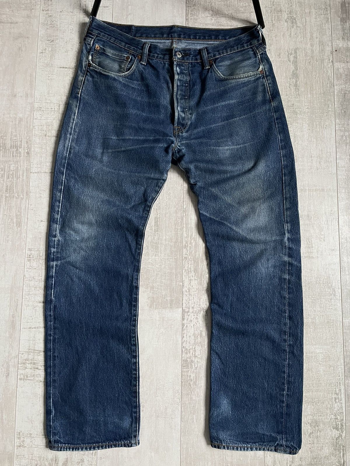 Levi's Vintage Levi’s Black Flag Denim Jeans Punk Distressed Faded Size US 33 - 2 Thumbnail