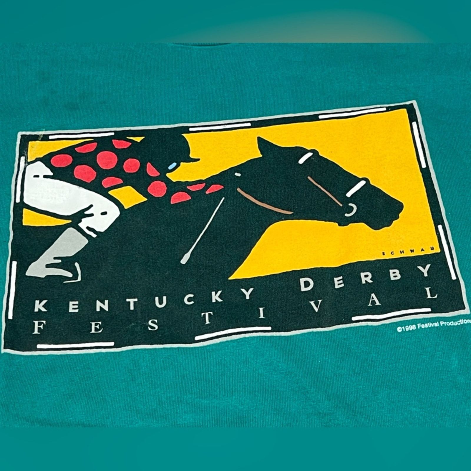 Fruit Of The Loom Vintage 90’s Kentucky Derby Single Stitch Shirt DEADSTOCK Size US XL / EU 56 / 4 - 2 Thumbnail