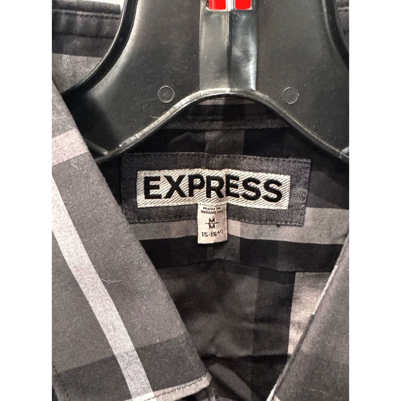 Express Express Gray Plaid LONG SLEEVE SHIRT Medium M Mens Size US M / EU 48-50 / 2 - 4 Thumbnail