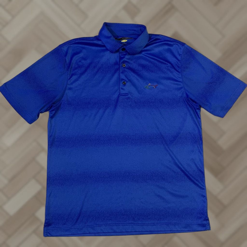 Vintage VINTAGE? No. Greg Norman Play Dry Polo Shirt, Mens, Size L, Blue, Short Sleeve, Collared, 100% Microfiber Polyester, Regular Fit, Golf Size US L / EU 52-54 / 3 - 1 Thumbnail