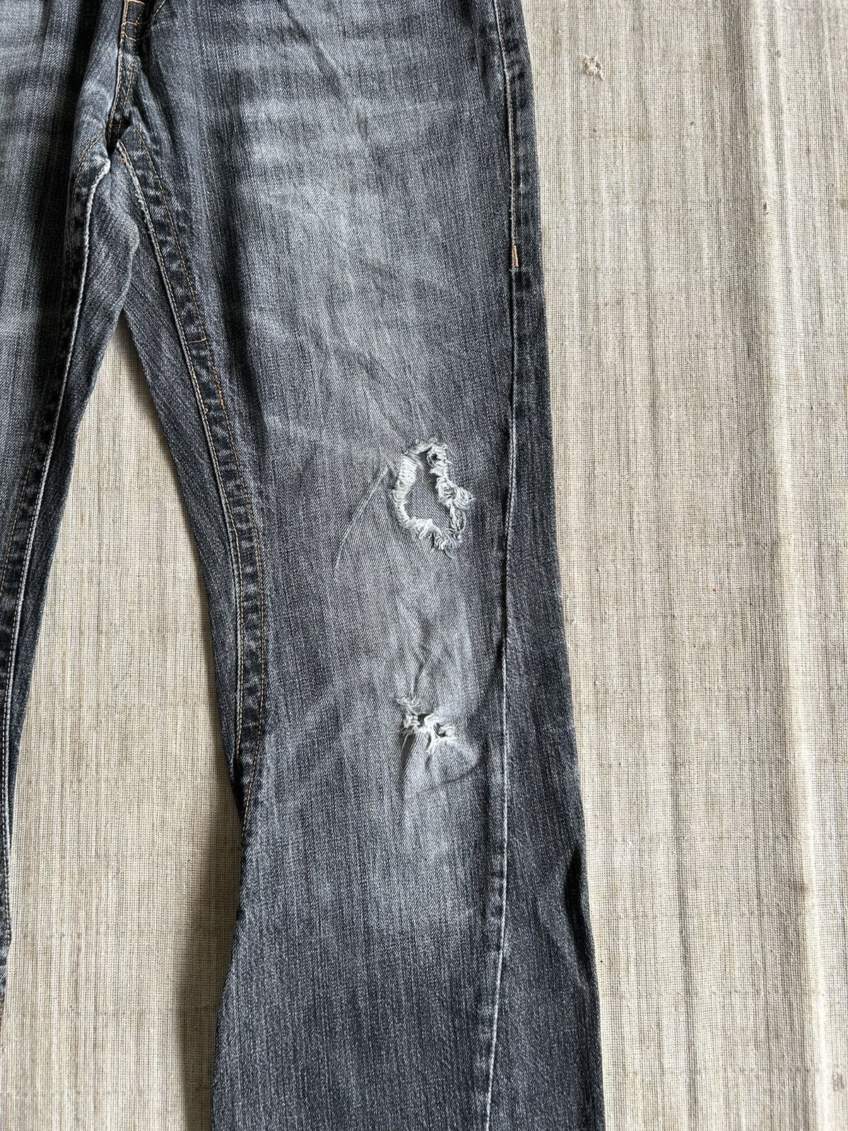 Japanese Brand Flare Semantic design disteressed denim🎌☠️☠️ Size US 34 / EU 50 - 5 Thumbnail