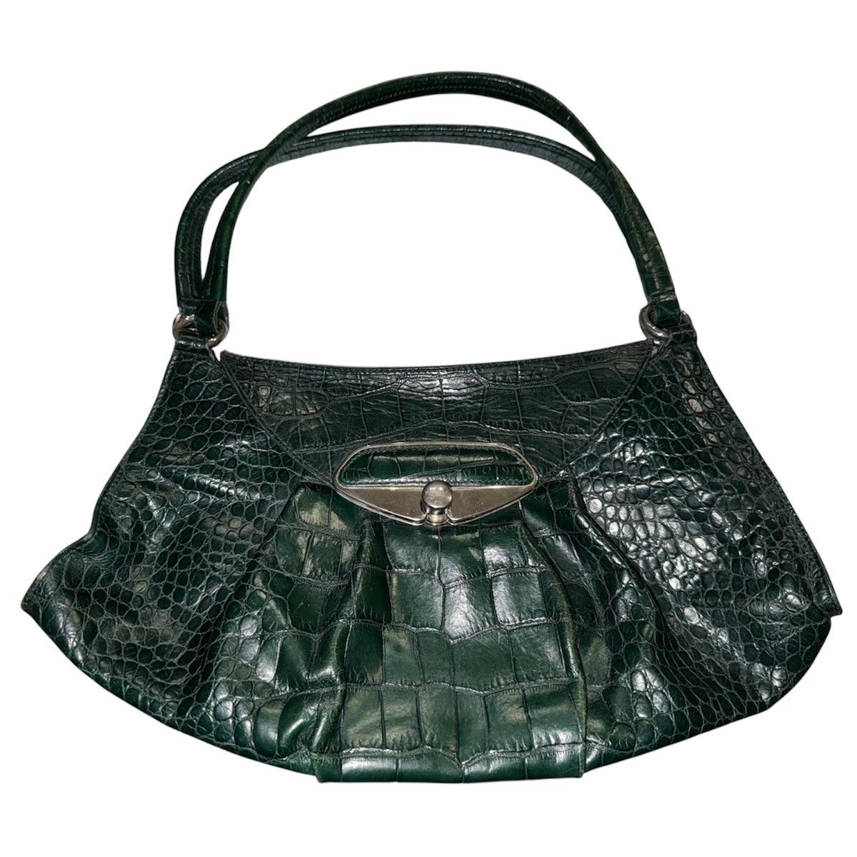 Furla Furla green croco genuine leather dual carry shoulder bag Size ONE SIZE - 1 Thumbnail
