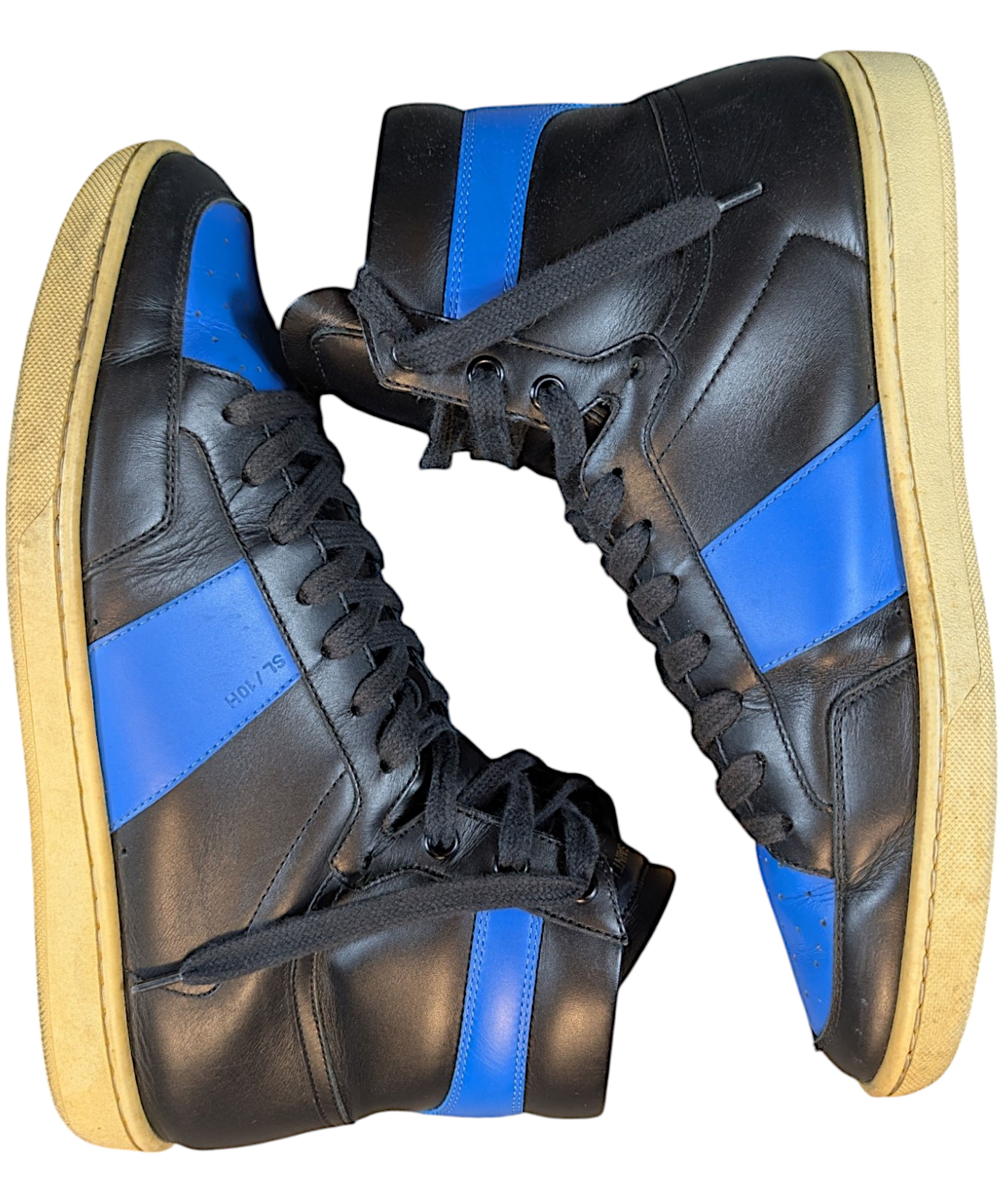 Saint Laurent Hedi Slimane SL01 Court High Top Leather Blue