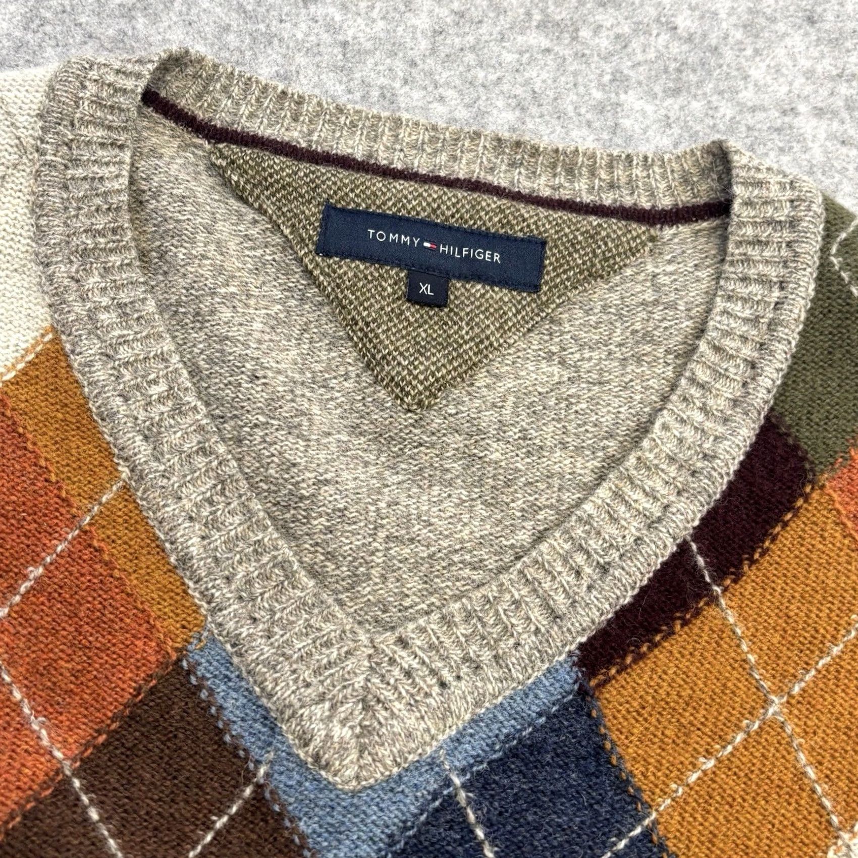 Tommy Hilfiger Tommy Hilfiger XL Lambswool Argyle Jumper Mens - Vintage Used Size US XL / EU 56 / 4 - 7 Thumbnail