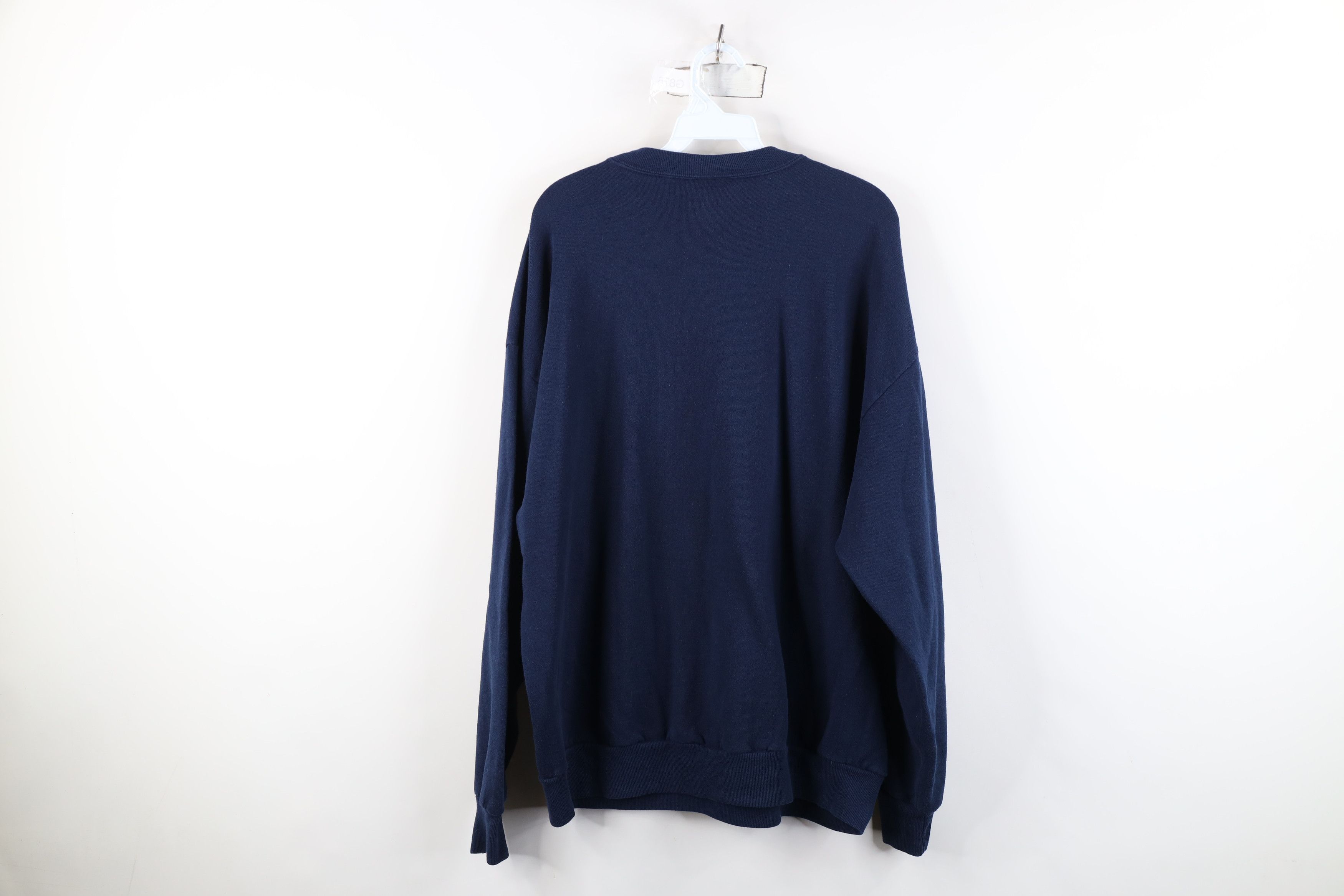Vintage Vintage 90s Streetwear Blank Crewneck Sweatshirt Blue USA Size US XXL / EU 58 / 5 - 9 Thumbnail