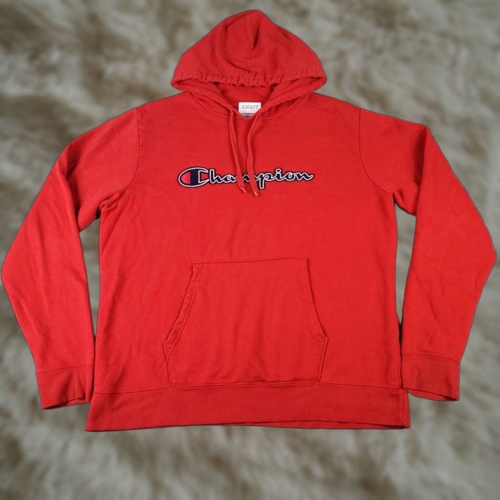 Champion VINTAGE Champion Hoodie Sweatshirt Mens XL Red Pullover Casual Knitted Logo Zipper 90sâModern Size US XL / EU 56 / 4 - 1 Thumbnail