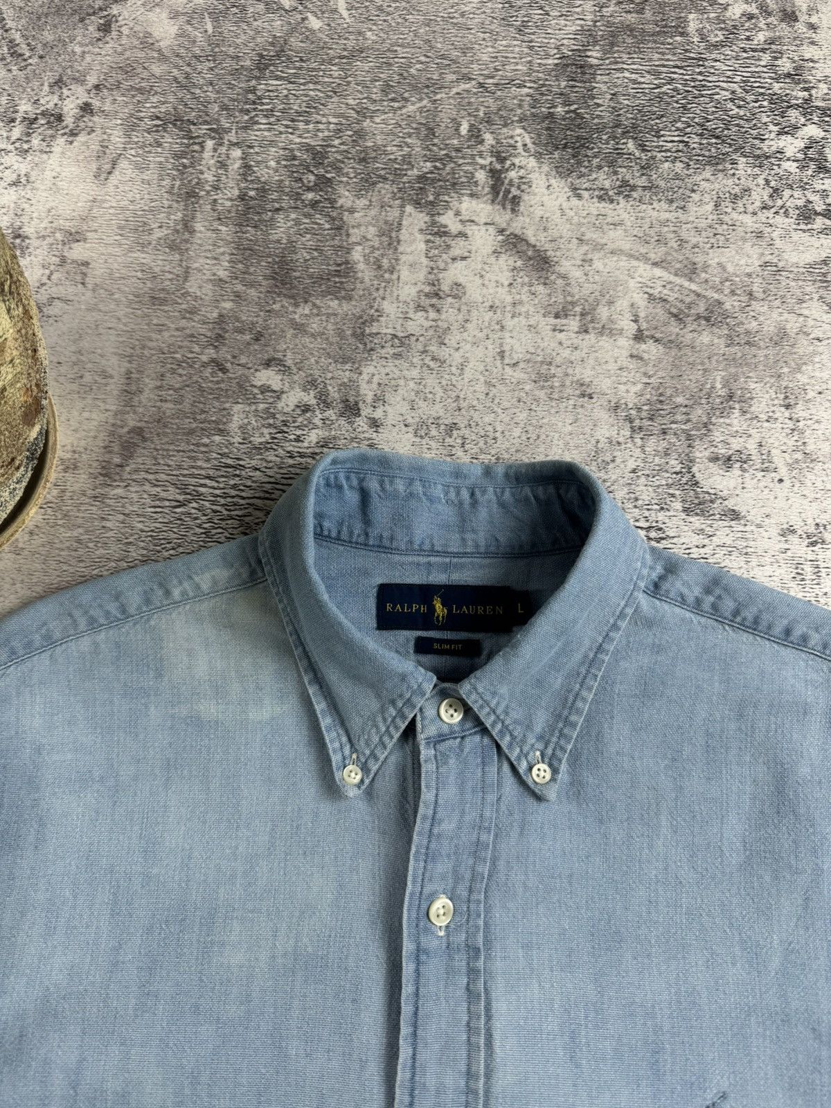 Polo Ralph Lauren Polo Ralph Lauren Denim Jeans Blank Button Shirt T Shirt Size US L / EU 52-54 / 3 - 11 Thumbnail