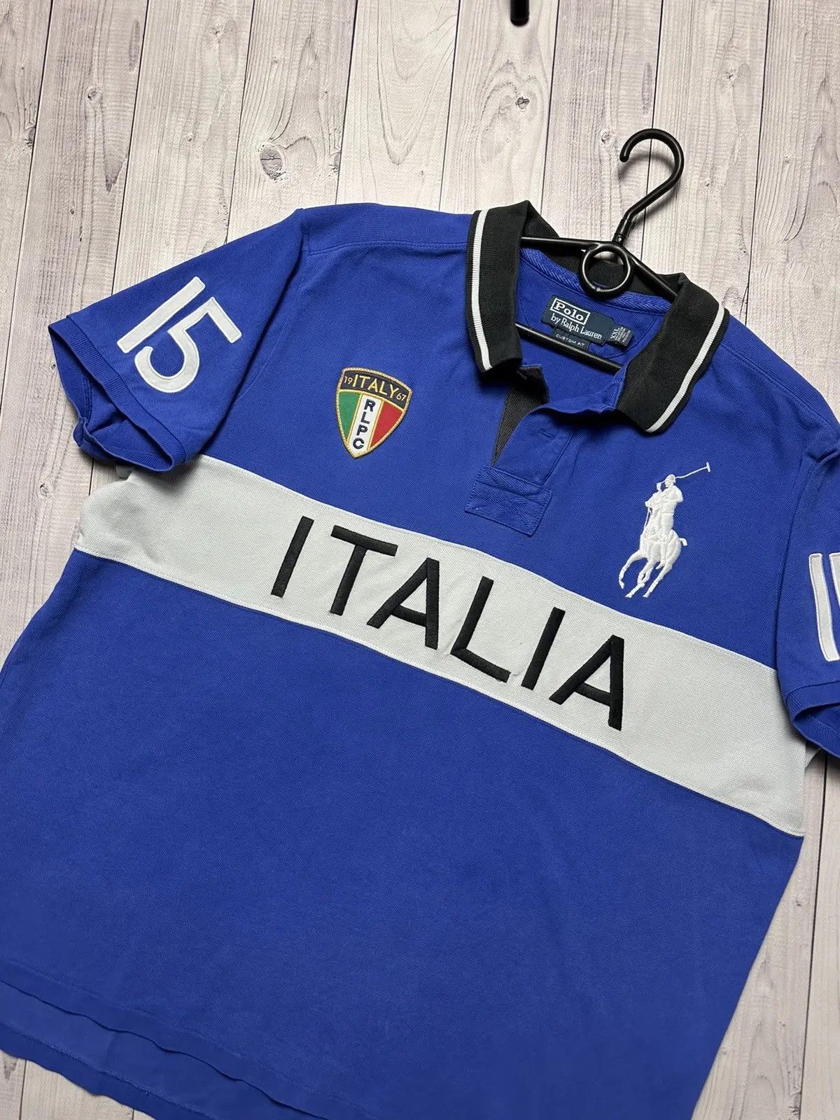 Polo Ralph Lauren Vintage Polo Ralph Lauren Italy 15 number Italia big logo Size US XXL / EU 58 / 5 - 3 Thumbnail