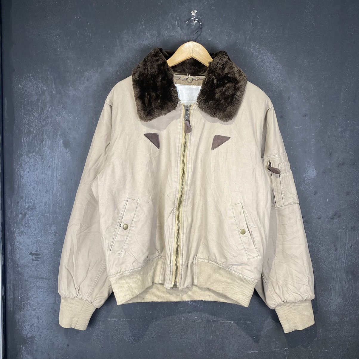 Vintage Casual Detroit Fur Sherpa Shearling Jacket