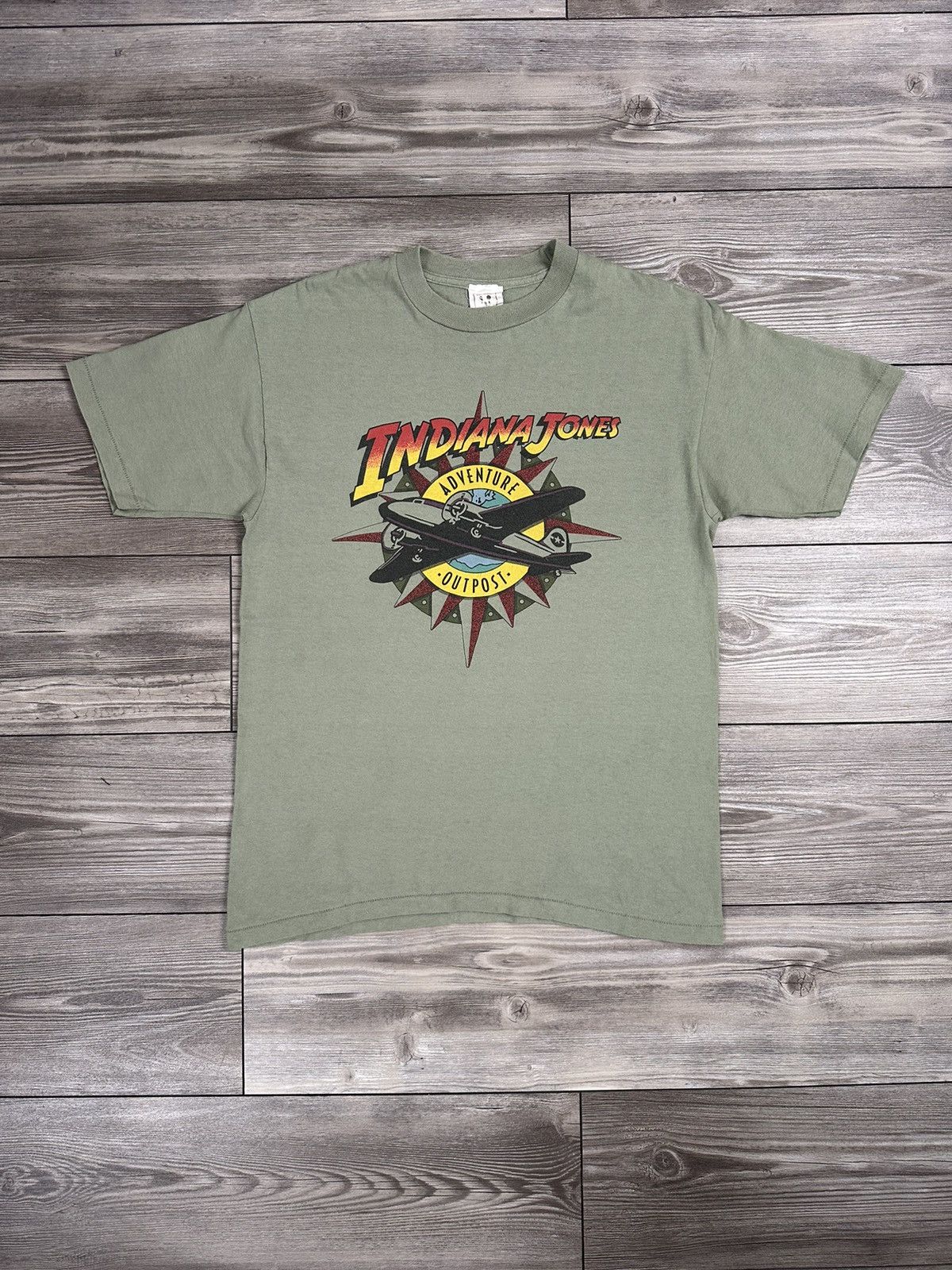 Disney × Vintage Rare Vintage 90’s Indiana Jones Adventure Outpost T Shirt Size US M / EU 48-50 / 2 - 1 Thumbnail