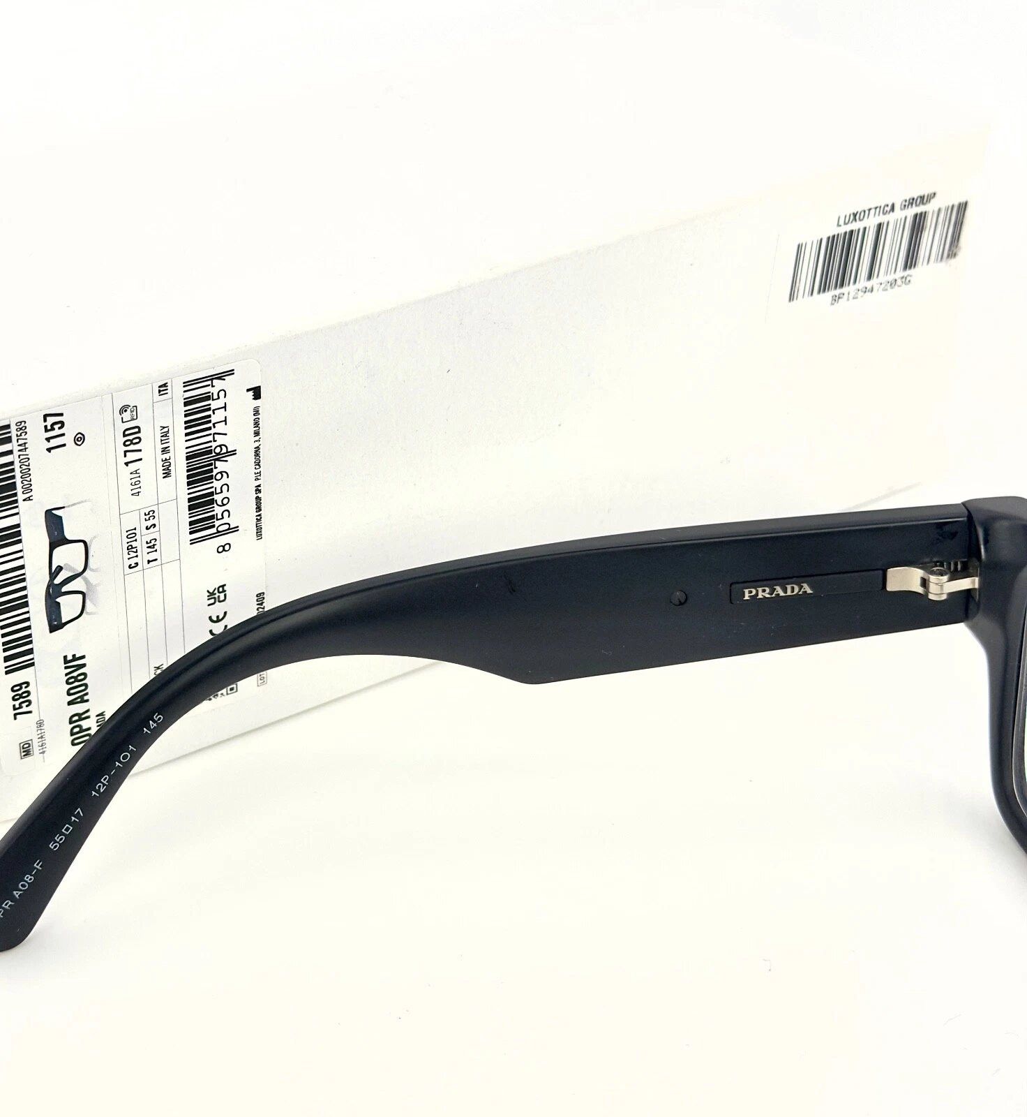 Prada PRADA SYMBOLE PRA08V Matte Black Logo Bold Eyeglass A08V A08 Size ONE SIZE - 8 Thumbnail
