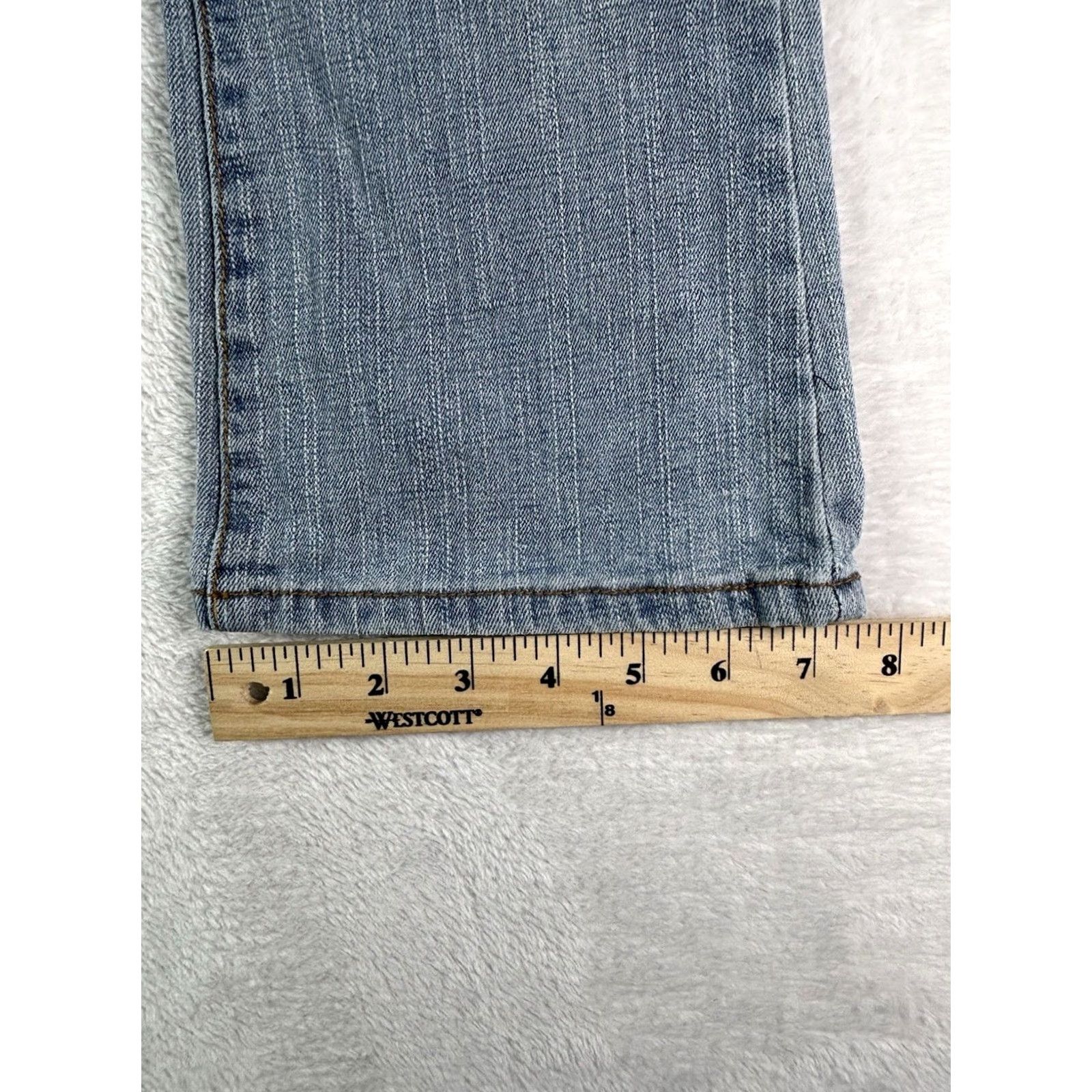 Vintage VINTAGE Apollo Women's Jeans Regular Blue Light Wash Embroidered 3/4 27in 5-Pocket Denim Straight Size 26" / US 2 / IT 38 - 5 Thumbnail