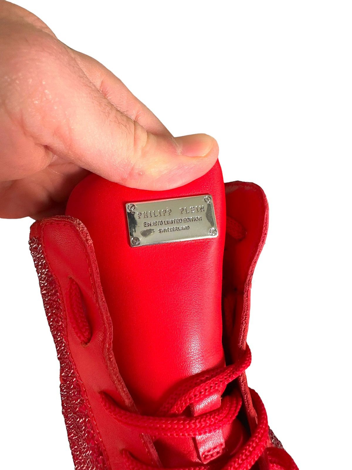 Philipp Plein Sz41 $5000 Money Beast Crystal Embellished Red Leather High Size US 8 / EU 41 - 6 Thumbnail