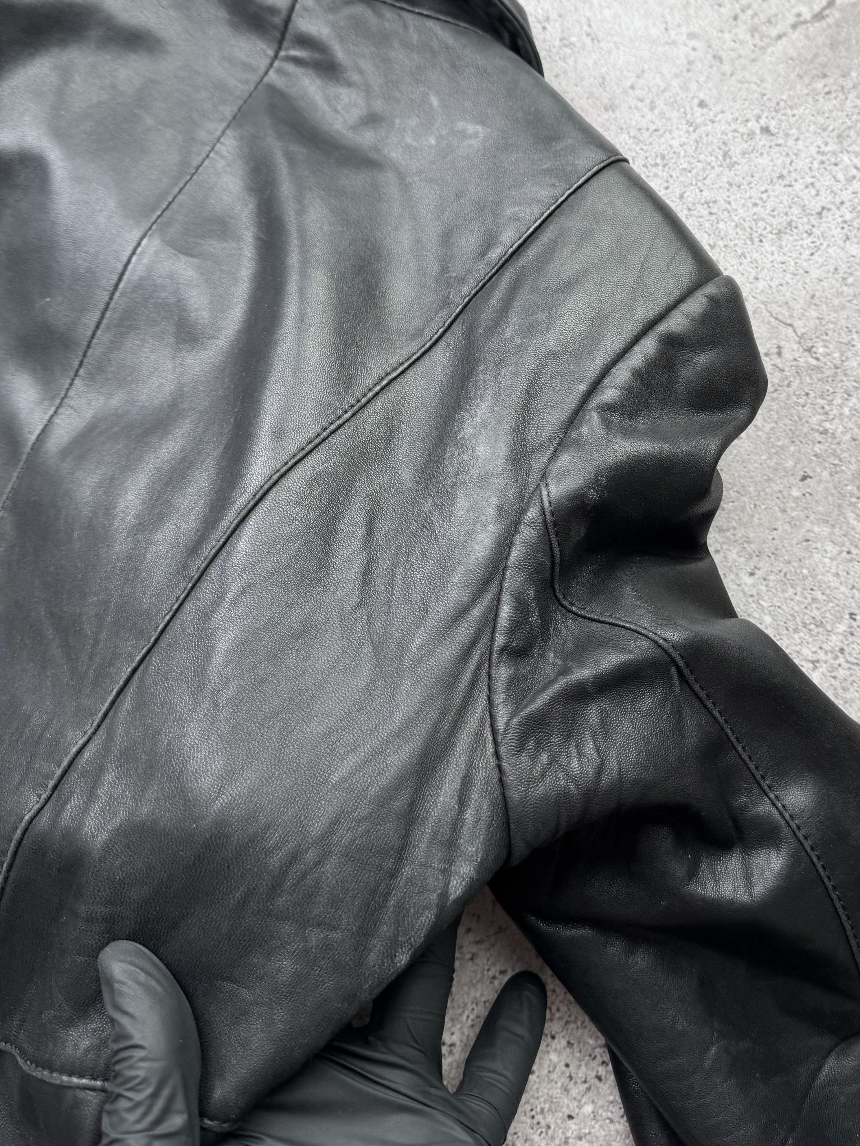 Vintage Vintage Cropped Leather Jacket With Zipper C640(V35) Size M / US 6-8 / IT 42-44 - 16 Thumbnail