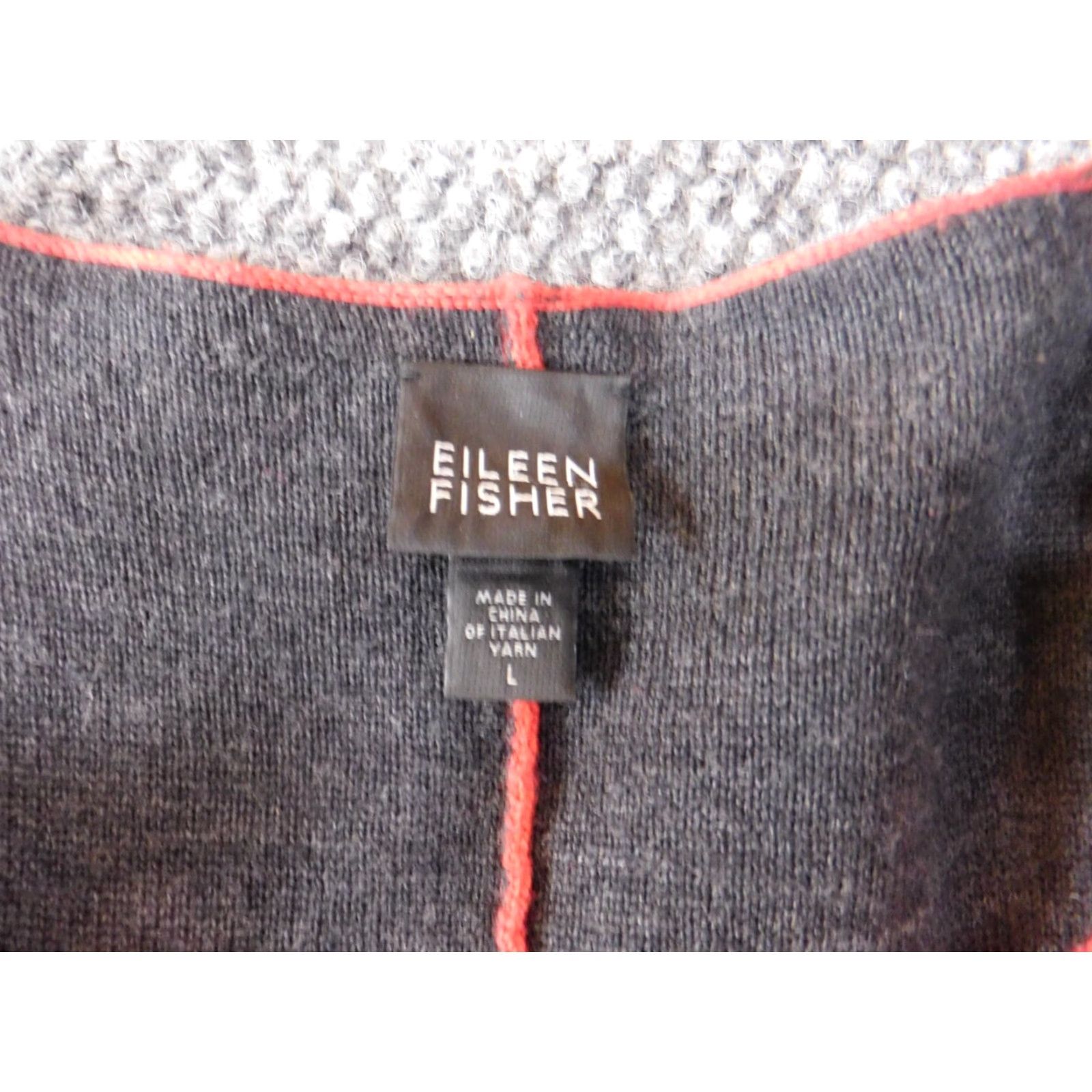 Eileen Fisher Eileen Fisher Sweater Cardigan Womens Large Red Wool Knit Button Open Round Neck Long Sleeve Raglan Stretch Vintage No (adjust if necessary) Size L / US 10 / IT 46 - 6 Thumbnail
