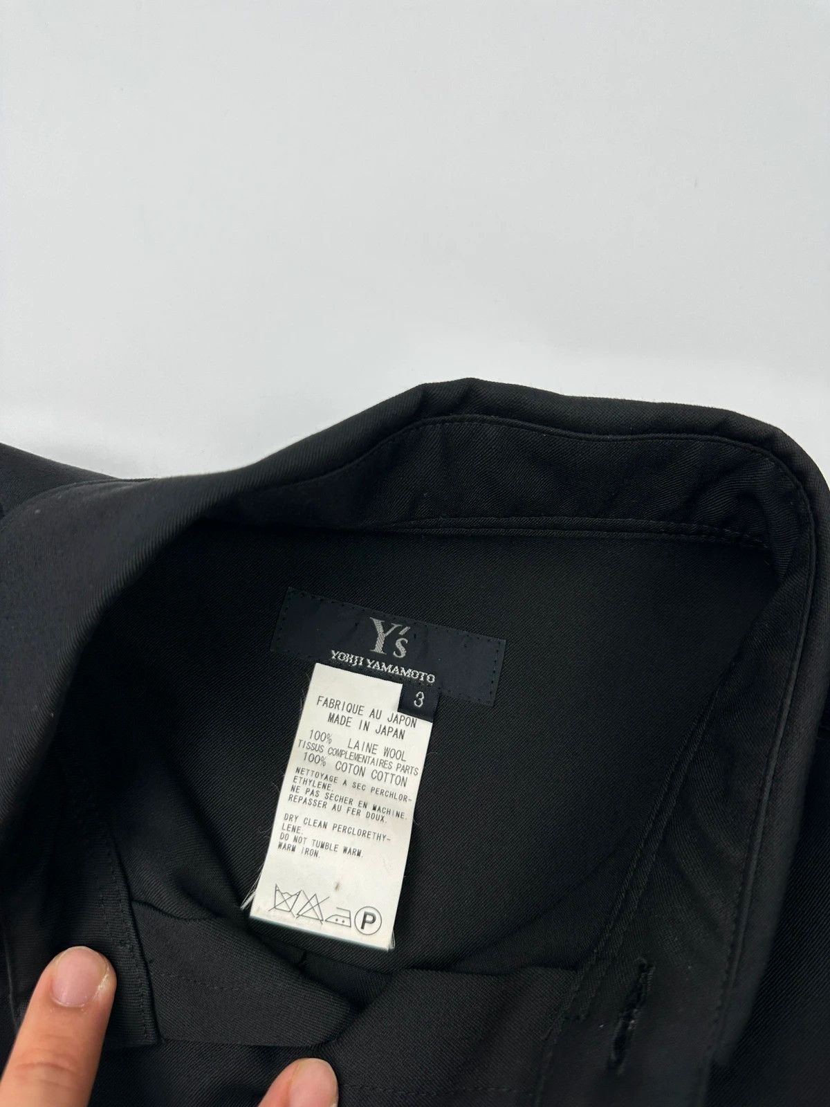 Yohji Yamamoto Y’s Yohji Yamamoto Black Wool Shirt Mesh Sleeves Details Size US S / EU 44-46 / 1 - 8 Thumbnail