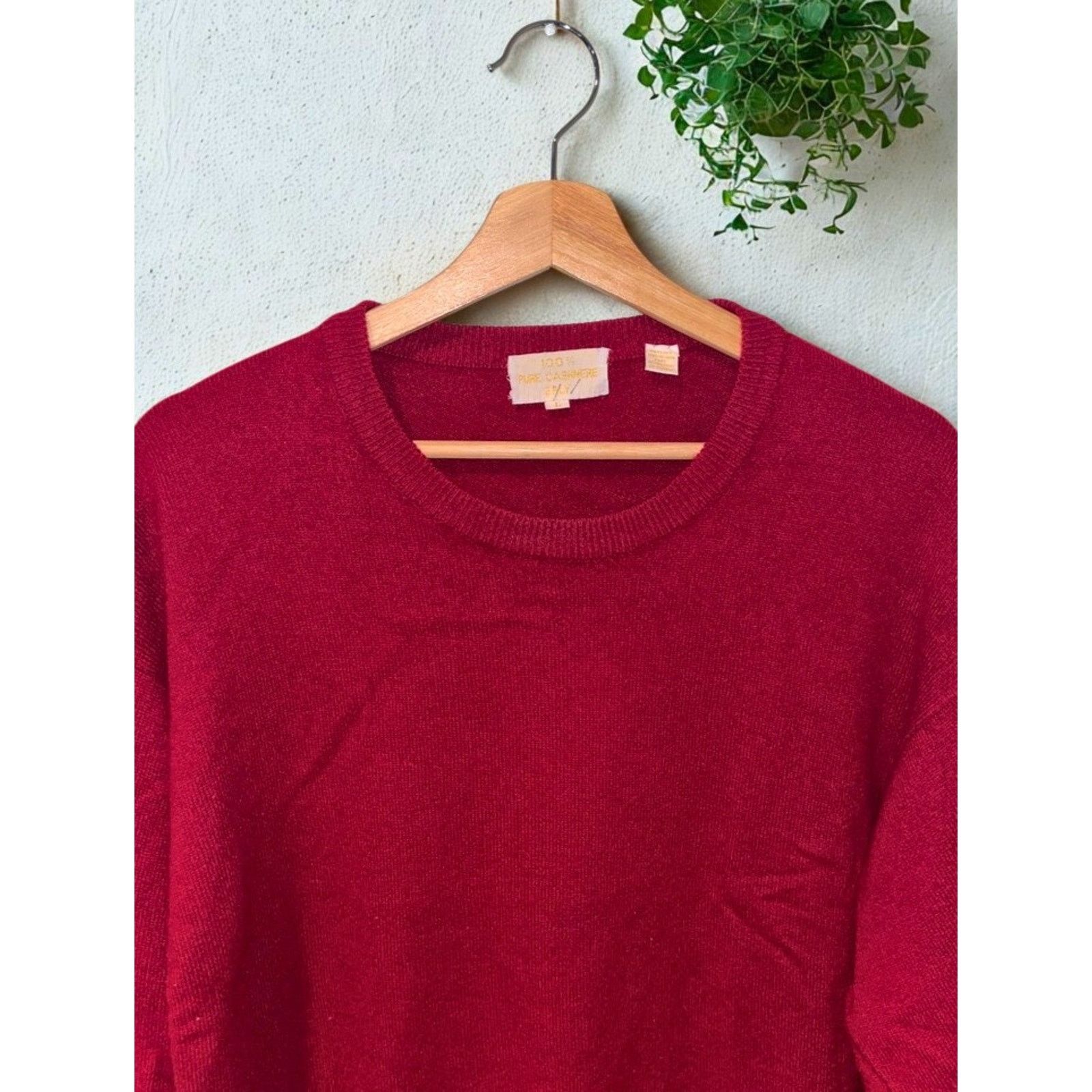 Other 100% Cashmere 2-Ply Knit Pullover Sweater Red Sz. L (Damage) Size US L / EU 52-54 / 3 - 2 Thumbnail