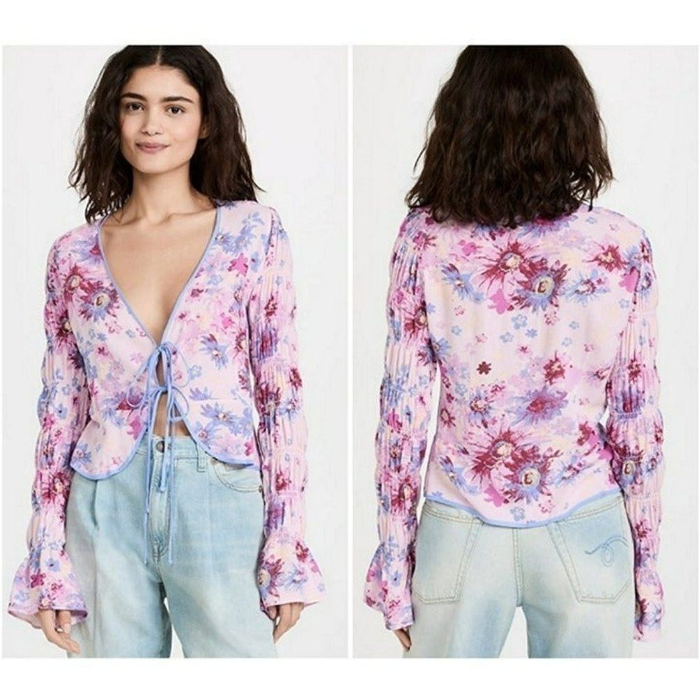 Free People NWT New $98 Free People Venice Printed Rose Top Size M Size M / US 6-8 / IT 42-44 - 1 Thumbnail
