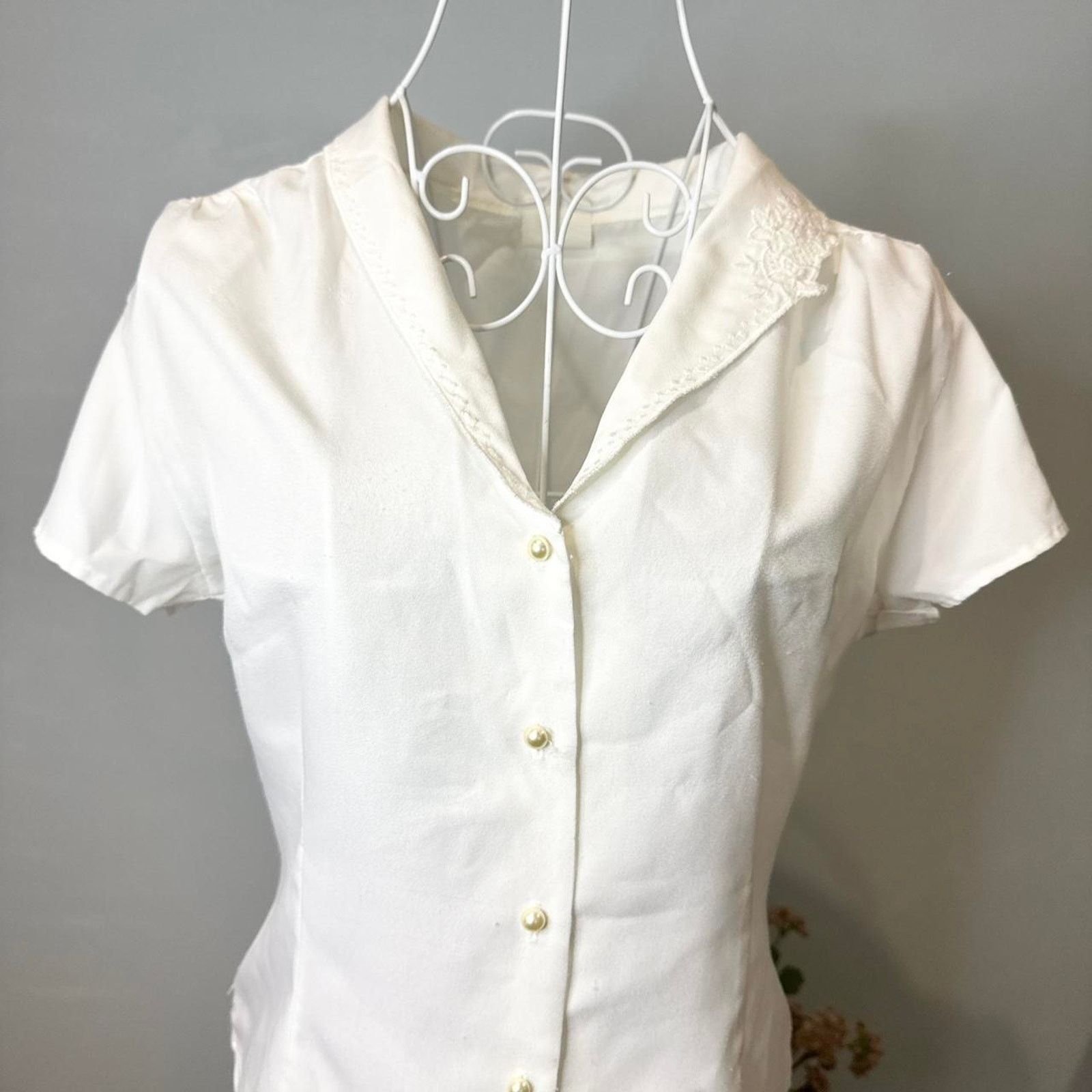 Other vintage white Edwardian/victorian-style button-up blouse Size S / US 4 / IT 40 - 3 Thumbnail