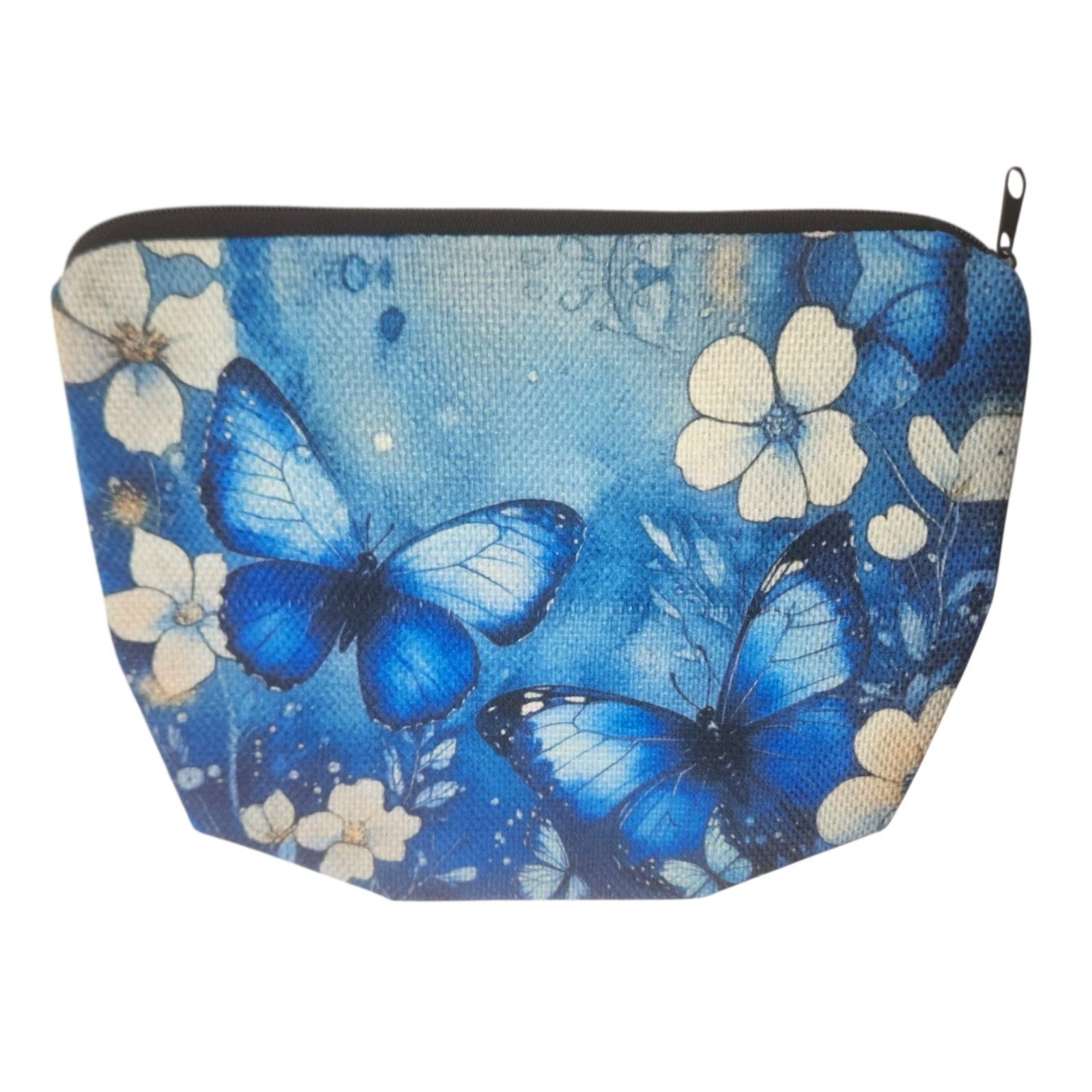 Other Blue Butterfly Floral Cosmetic Bag - Makeup Organizer Size ONE SIZE - 7 Thumbnail