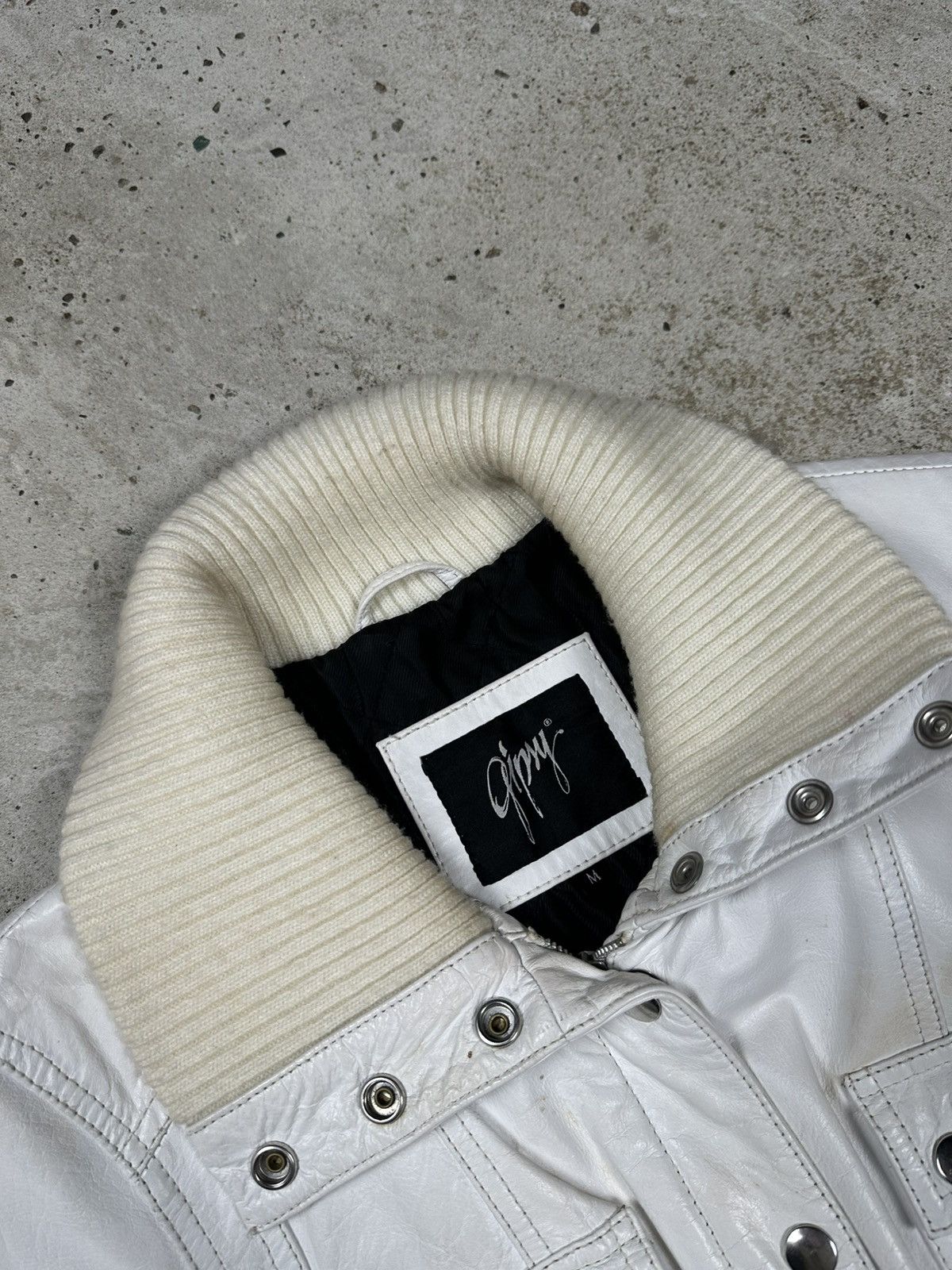 Japanese Brand Vintage Y2K Real Leather White Utility Coat Jacket Size M / US 6-8 / IT 42-44 - 12 Thumbnail