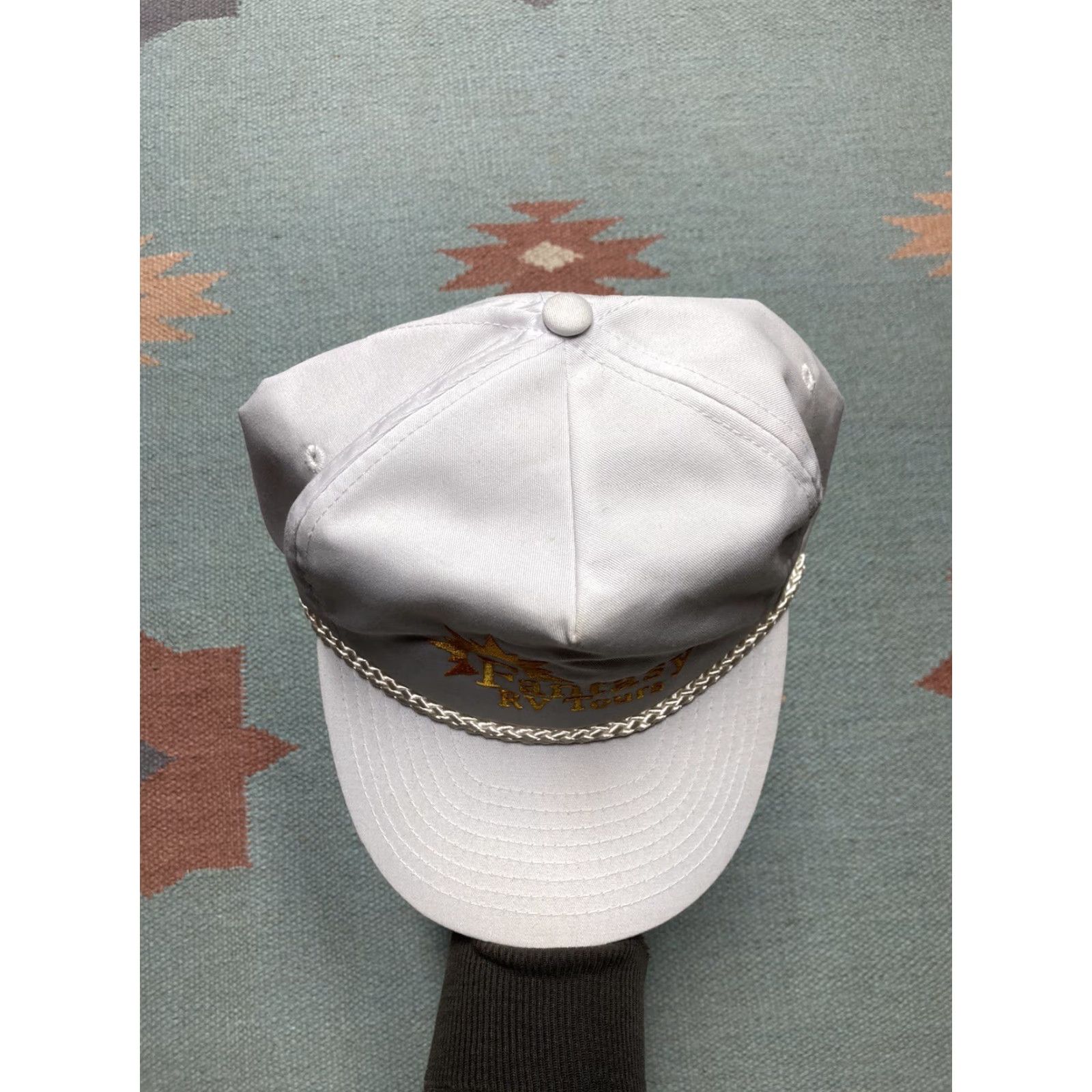 Vintage VINTAGE SnapBack hat cap fantasy RV tours Las Vegas travel agency white Men Adjustable White SnapBack Hats Travel Mens Size ONE SIZE - 3 Thumbnail